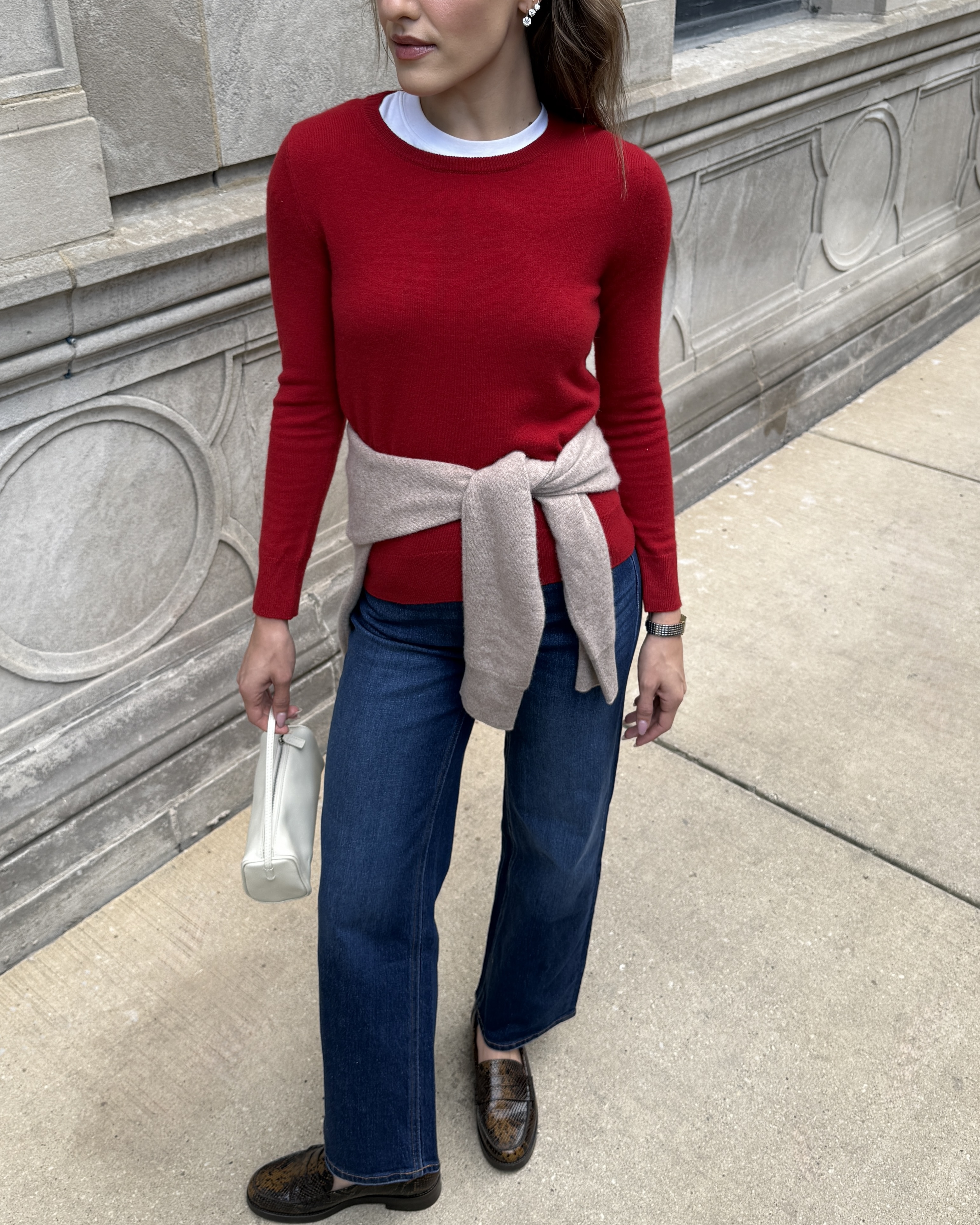 Varsity Red Mongolian Cashmere Crewneck Sweater