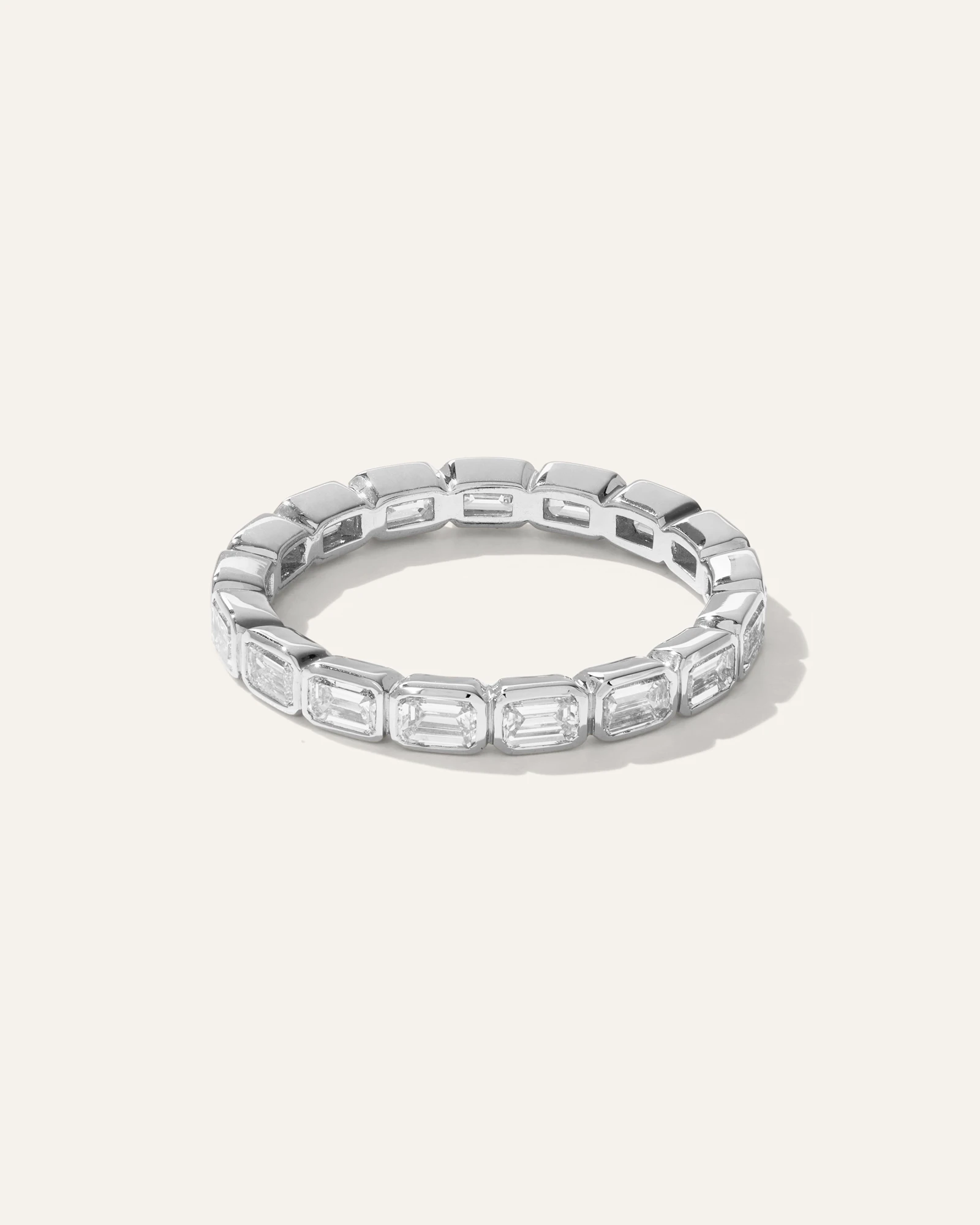 Lab Grown Diamond Emerald East-West Bezel Eternity Band