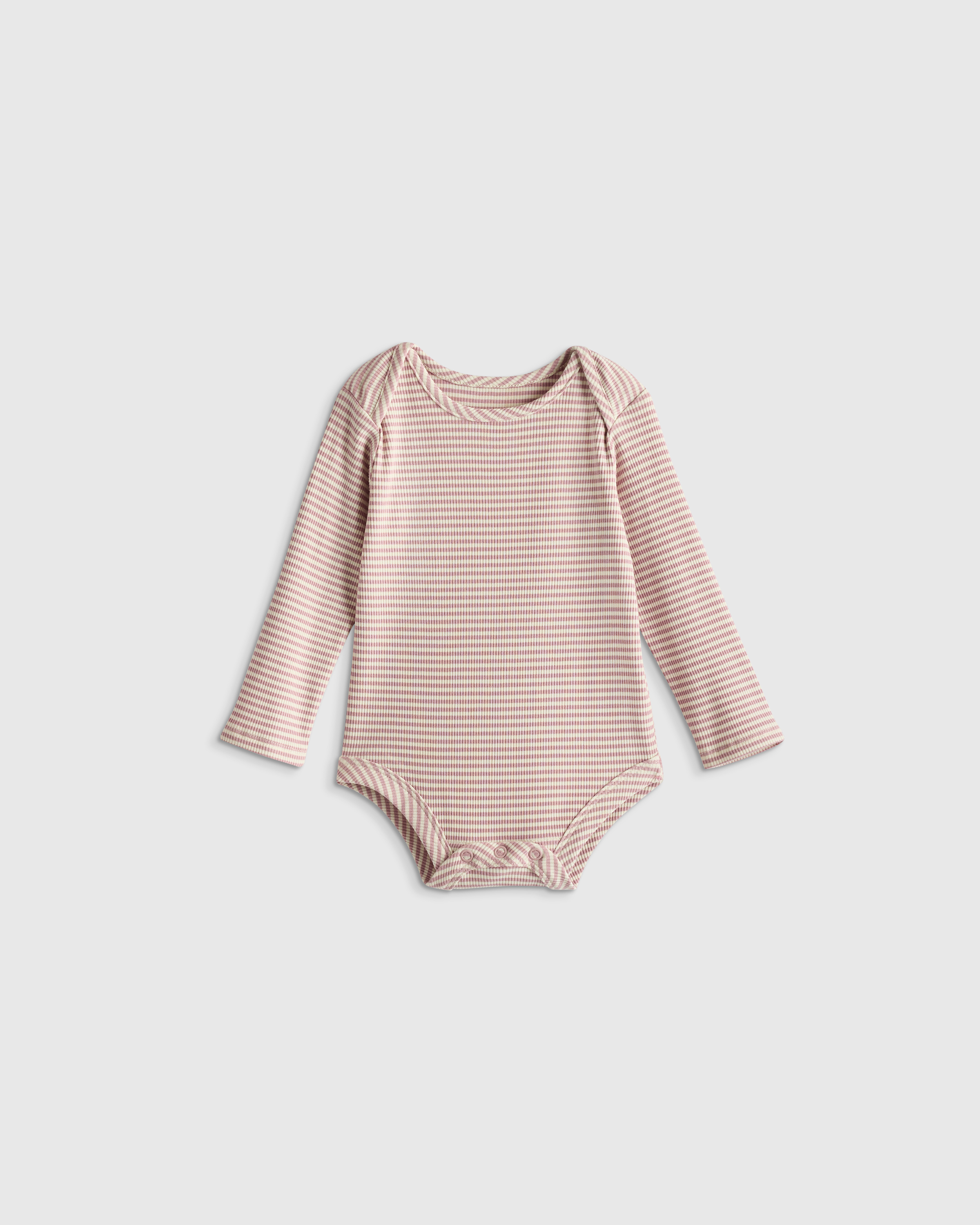 Quince Softest Rib Long Sleeve Bodysuit In Purple