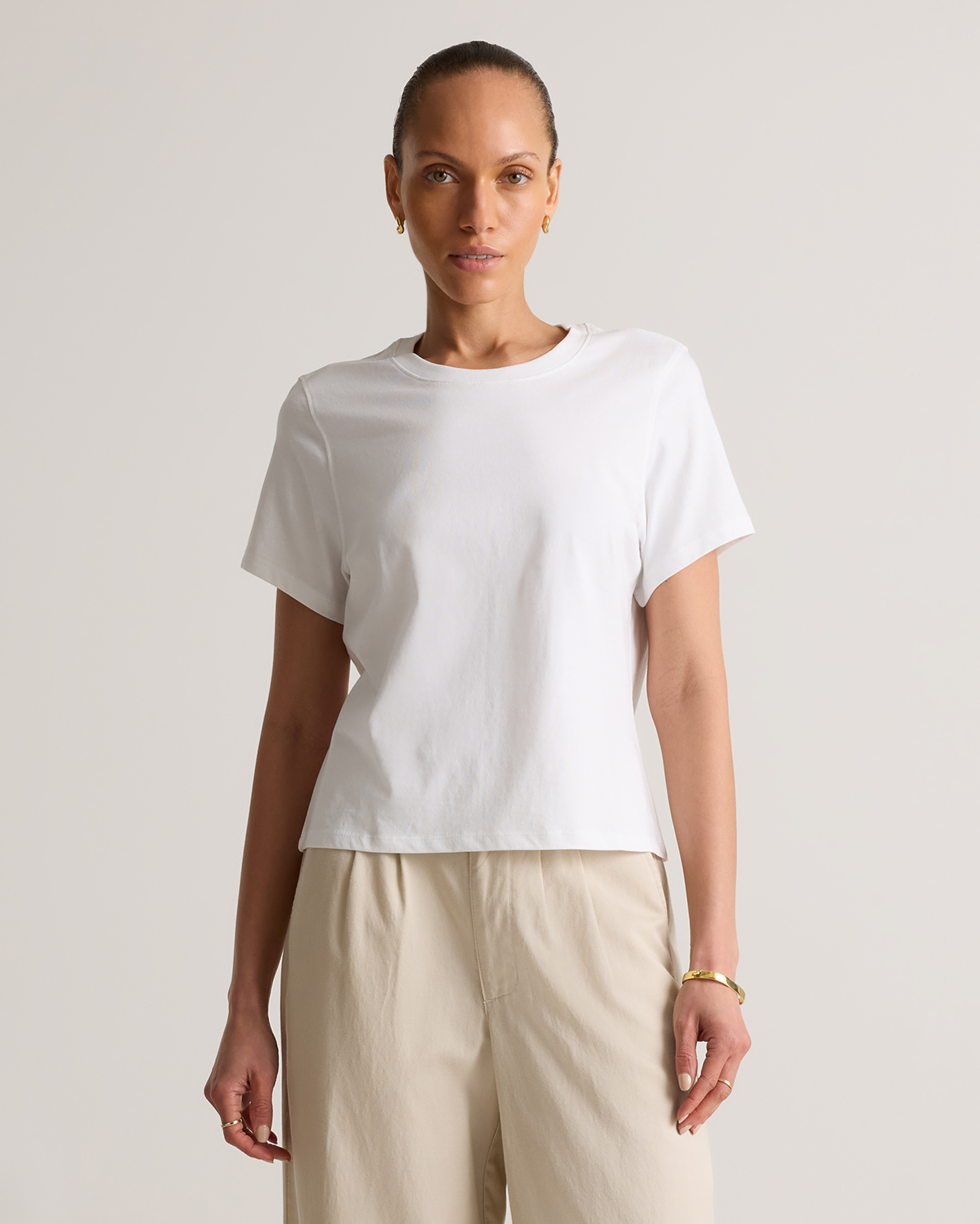 Classic White 100% Organic Cotton Boxy Crewneck Tee