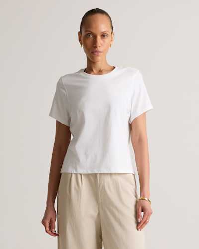 T-shirt 100 % coton biologique à col rond et à coupe carrée
