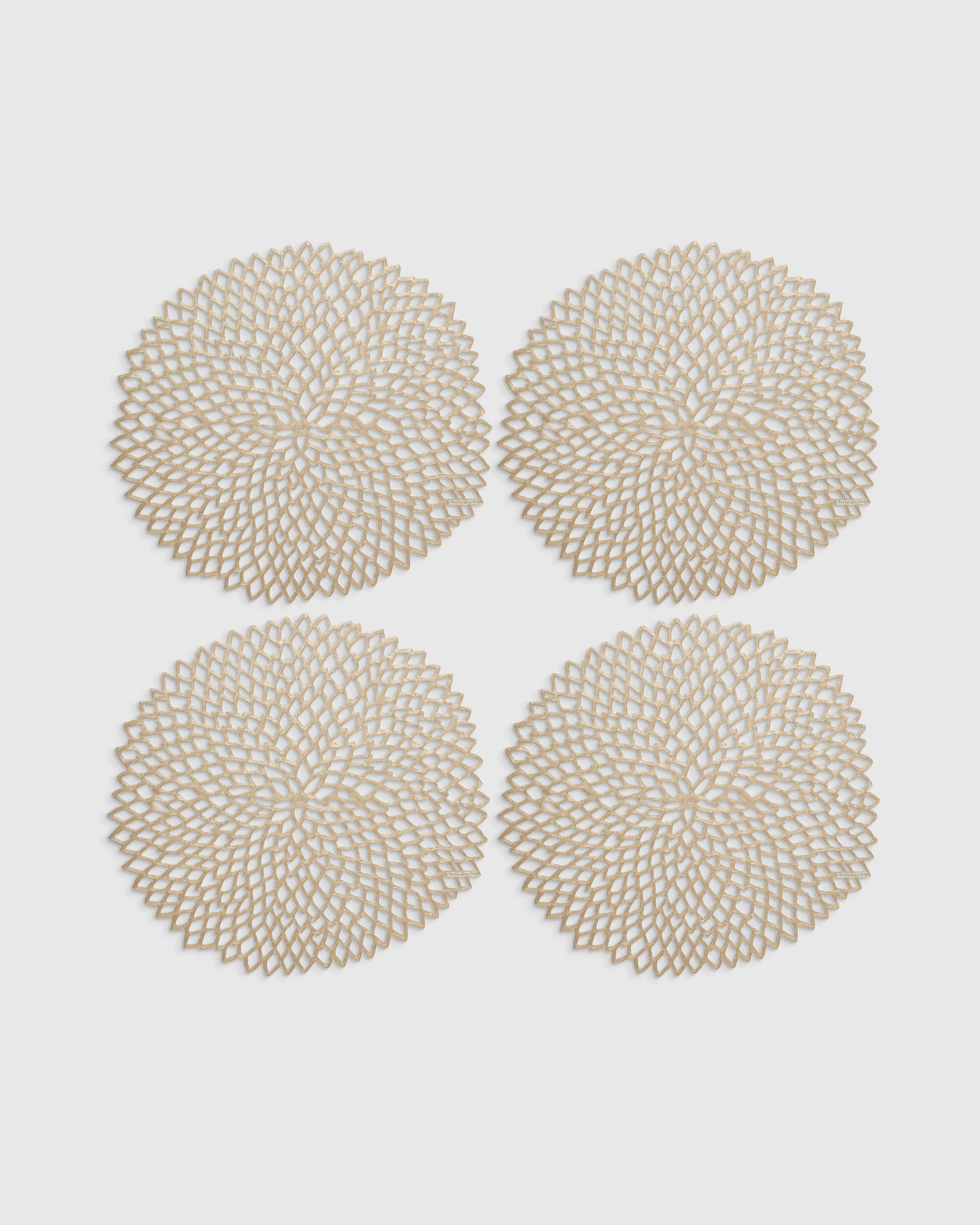 Champagne  Pressed Dahlia Placemats, Set of 4 by Chilewich