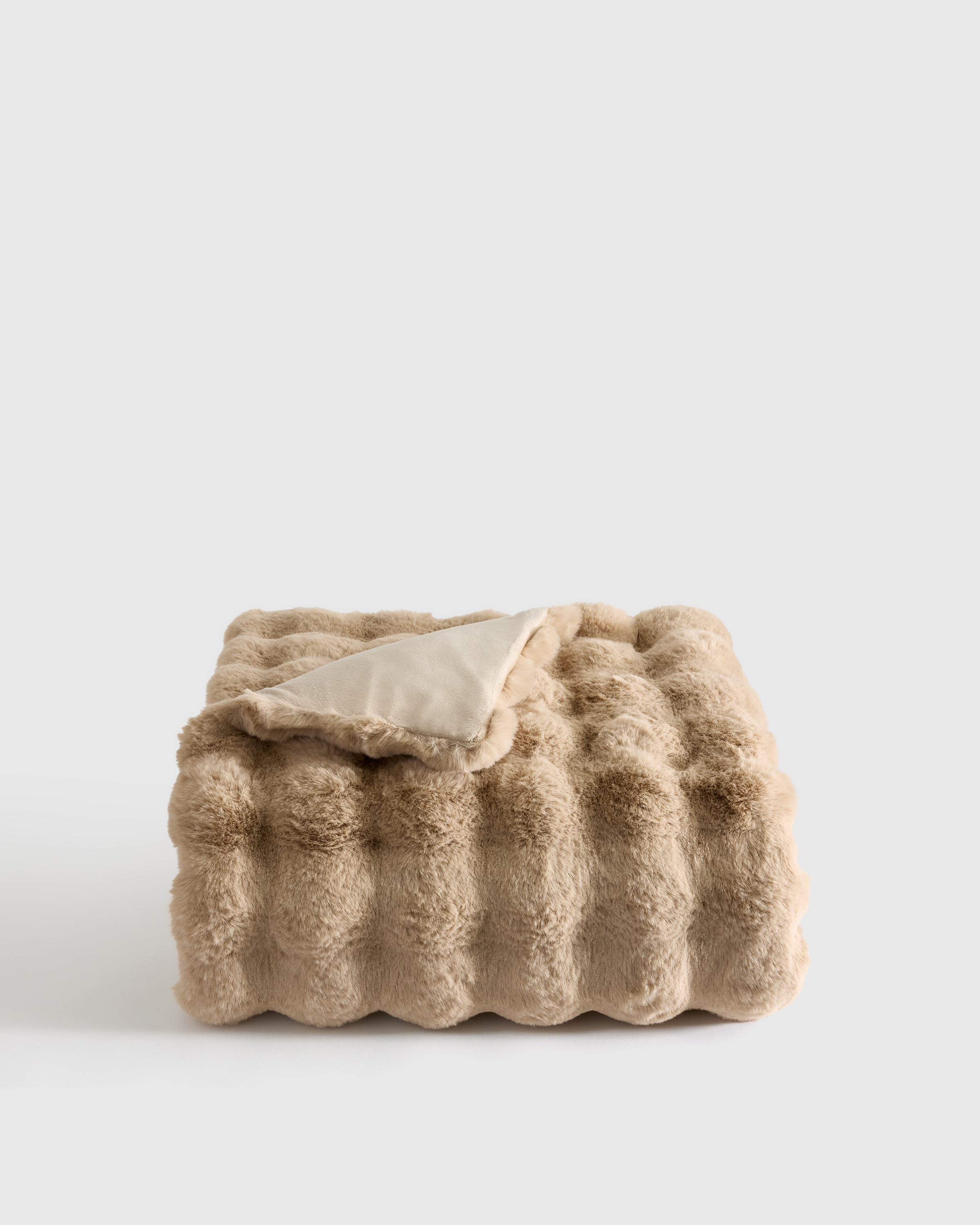 Mink Ruched Faux Fur Throw