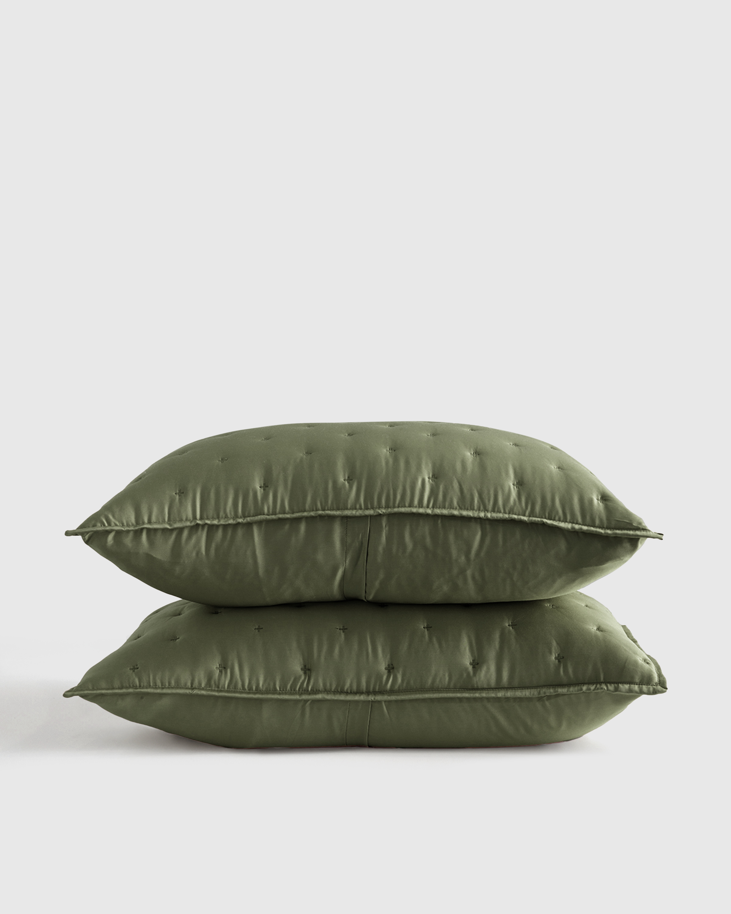 Bamboo Dream Quilted Sham Set, King/Cal King, Olive