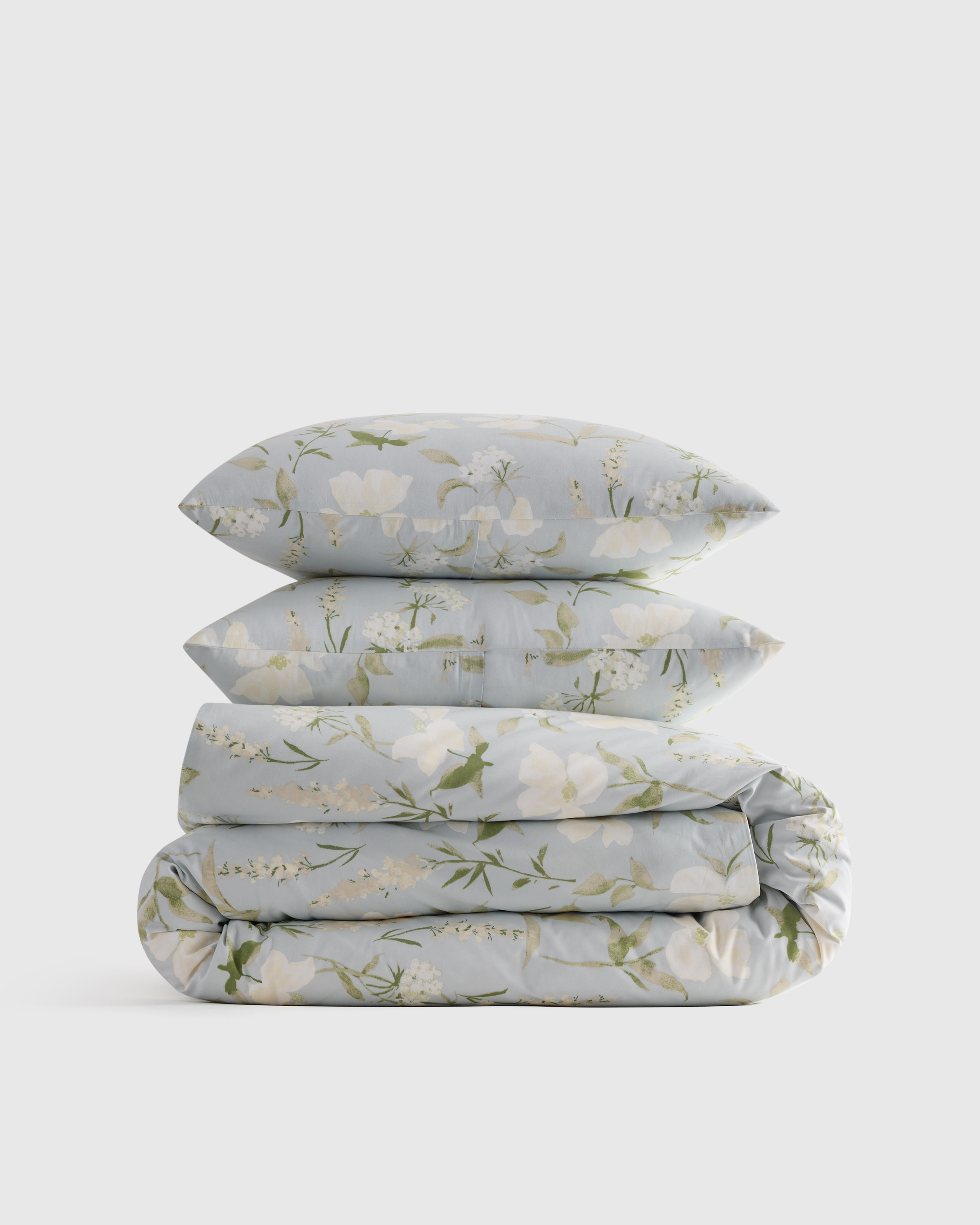 Blue Garden Classic Organic Percale Duvet Cover Set