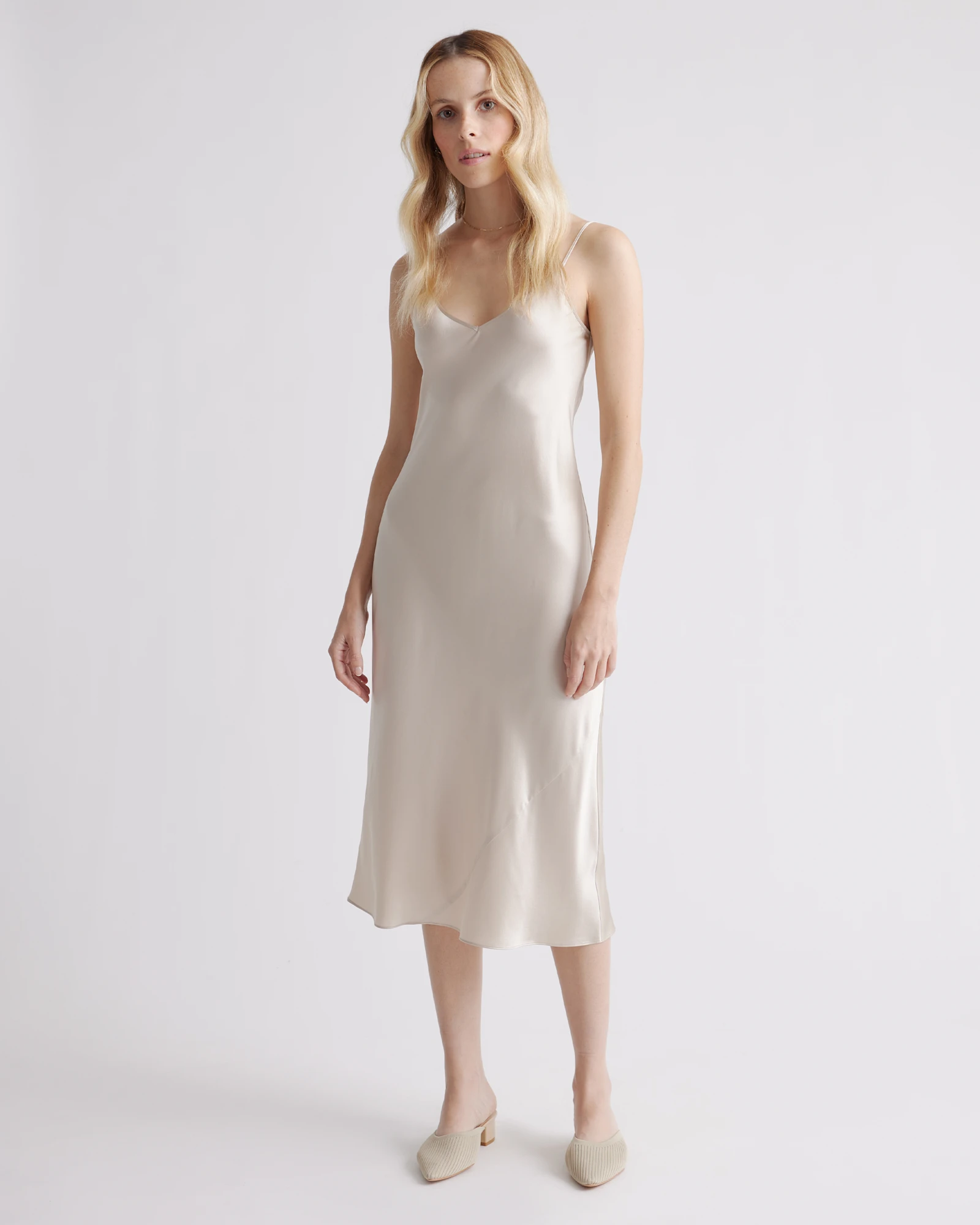 champagne slip dress long Manhattan Slip Formal Dress Champagne