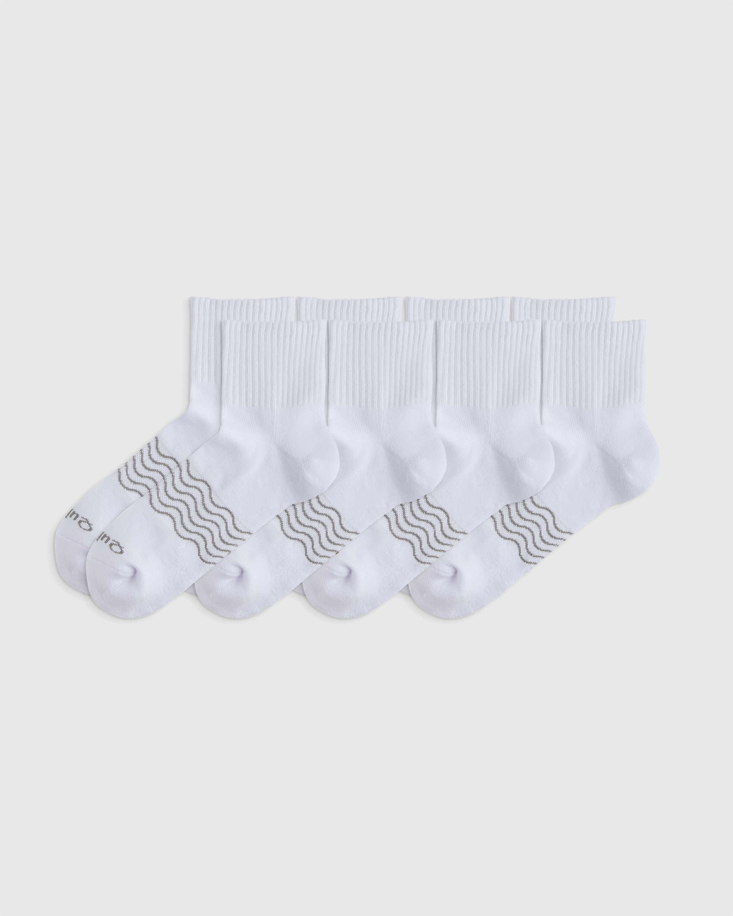 White Everyday Cotton Solid Quarter Socks (4-Pack)
