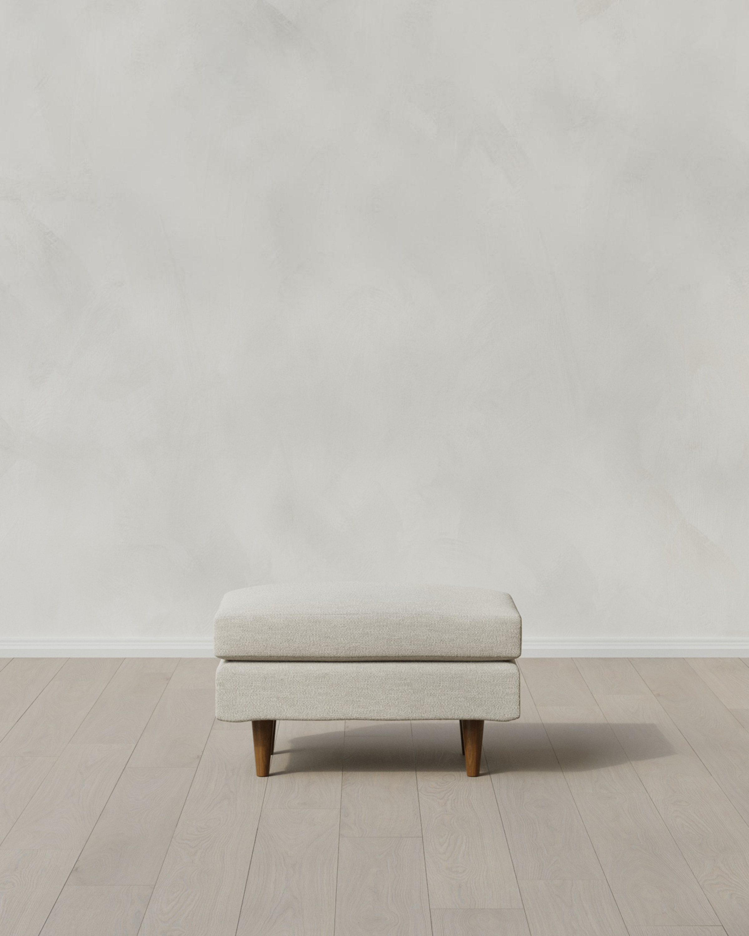 Flax Atlas Midcentury Ottoman in Performance Basketweave