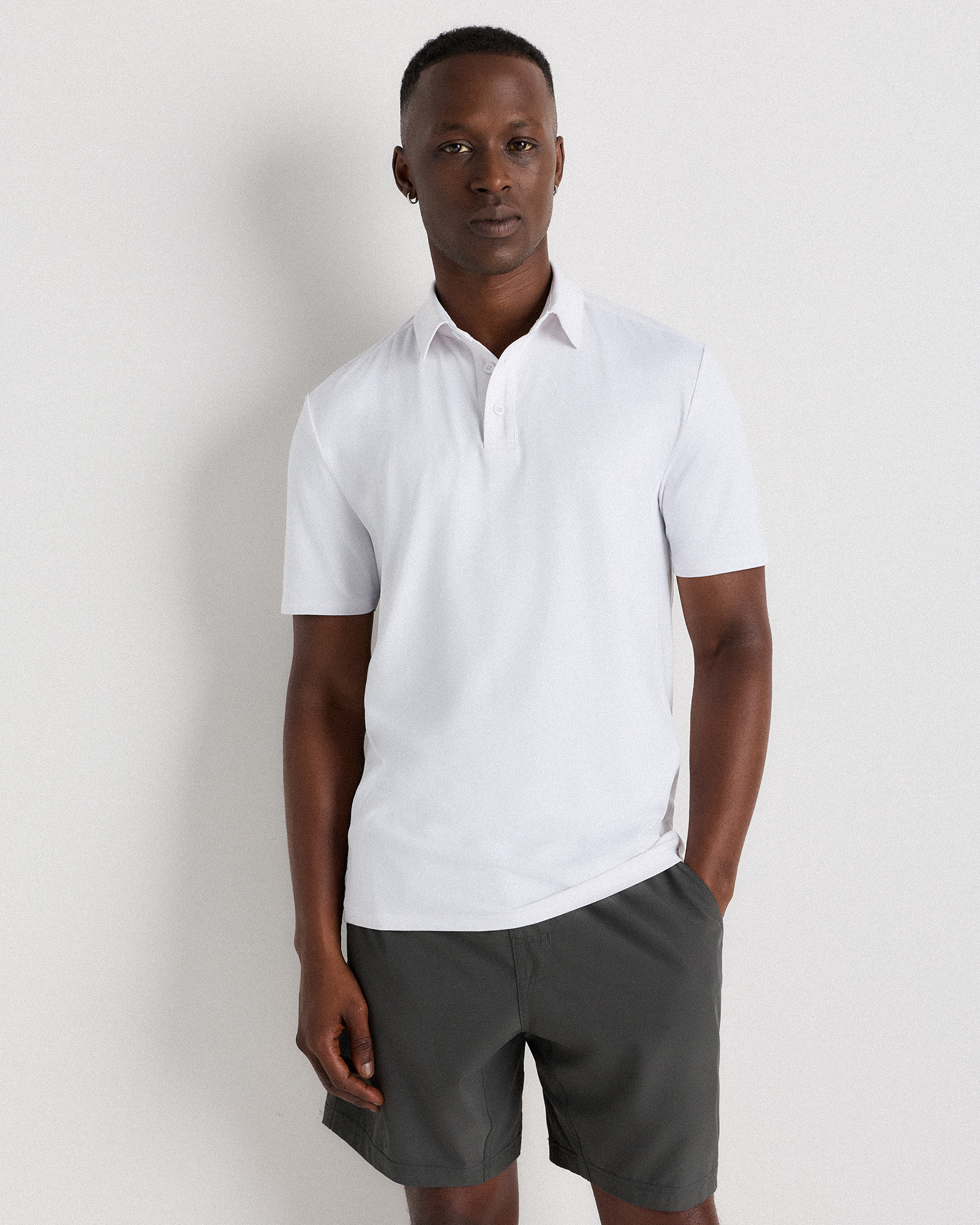 White Flowknit Breeze Performance Polo