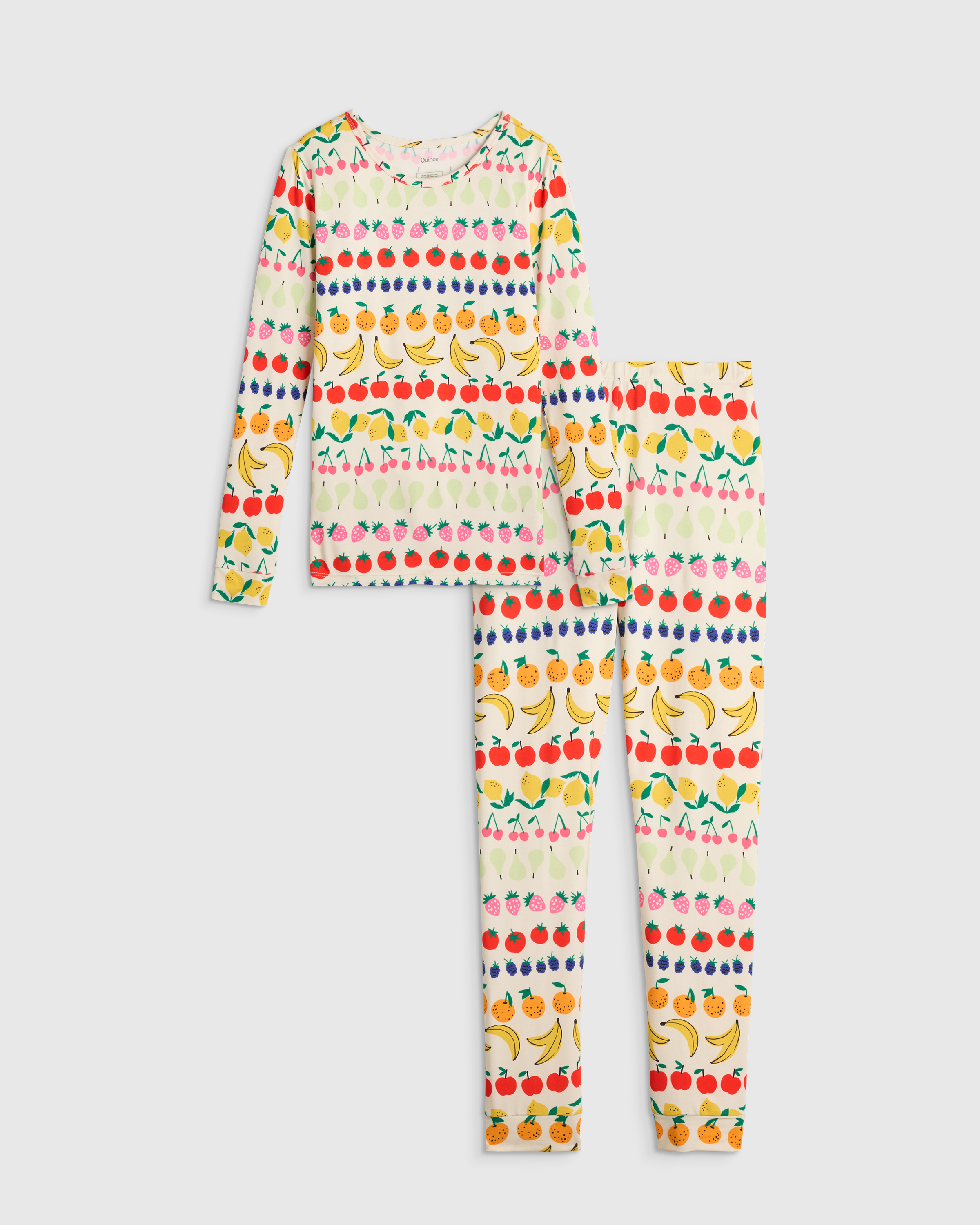 Fruit Stripe Bamboo Long Sleeve and Pant Pajama Set