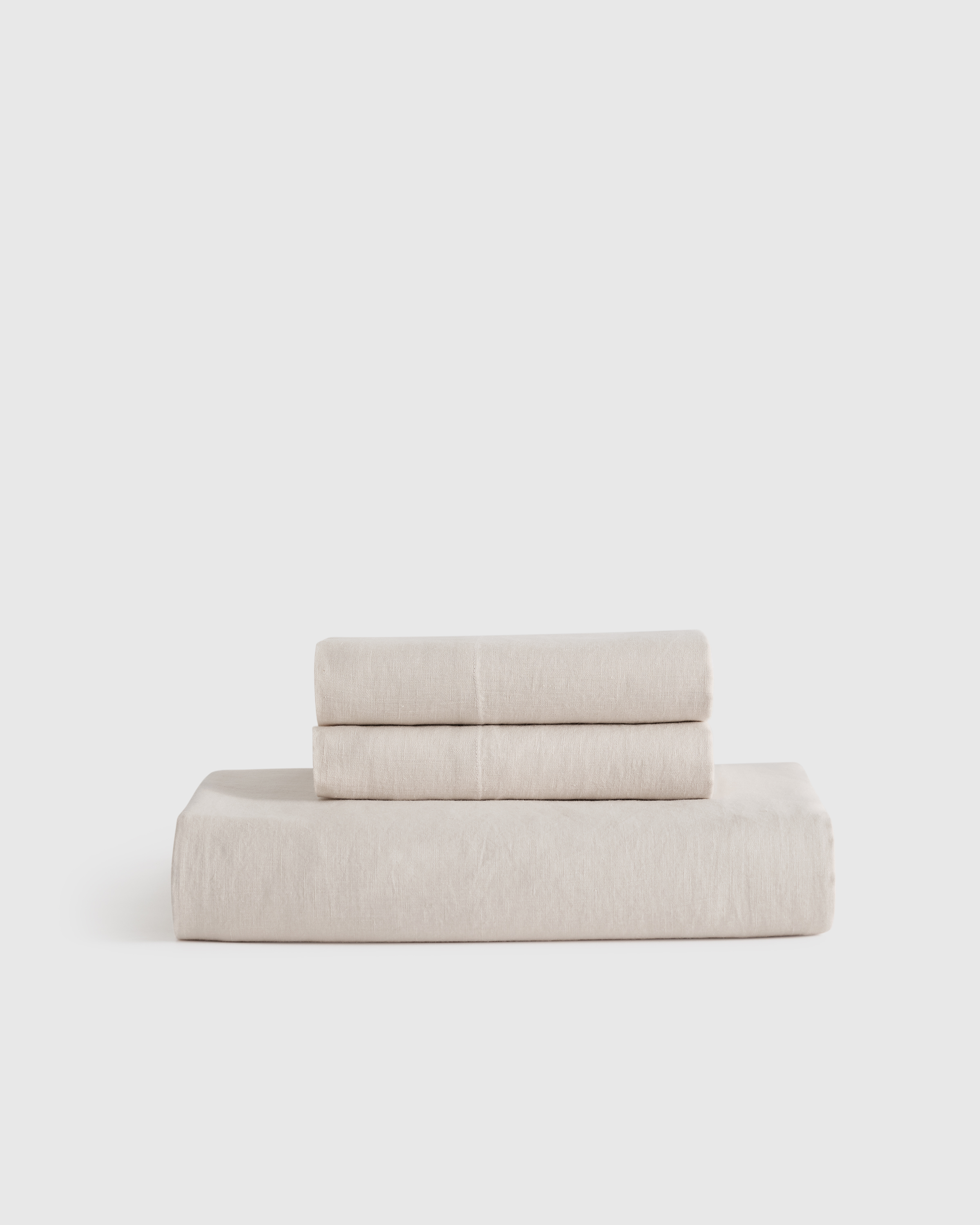 Sand European Linen Fitted Sheet Set