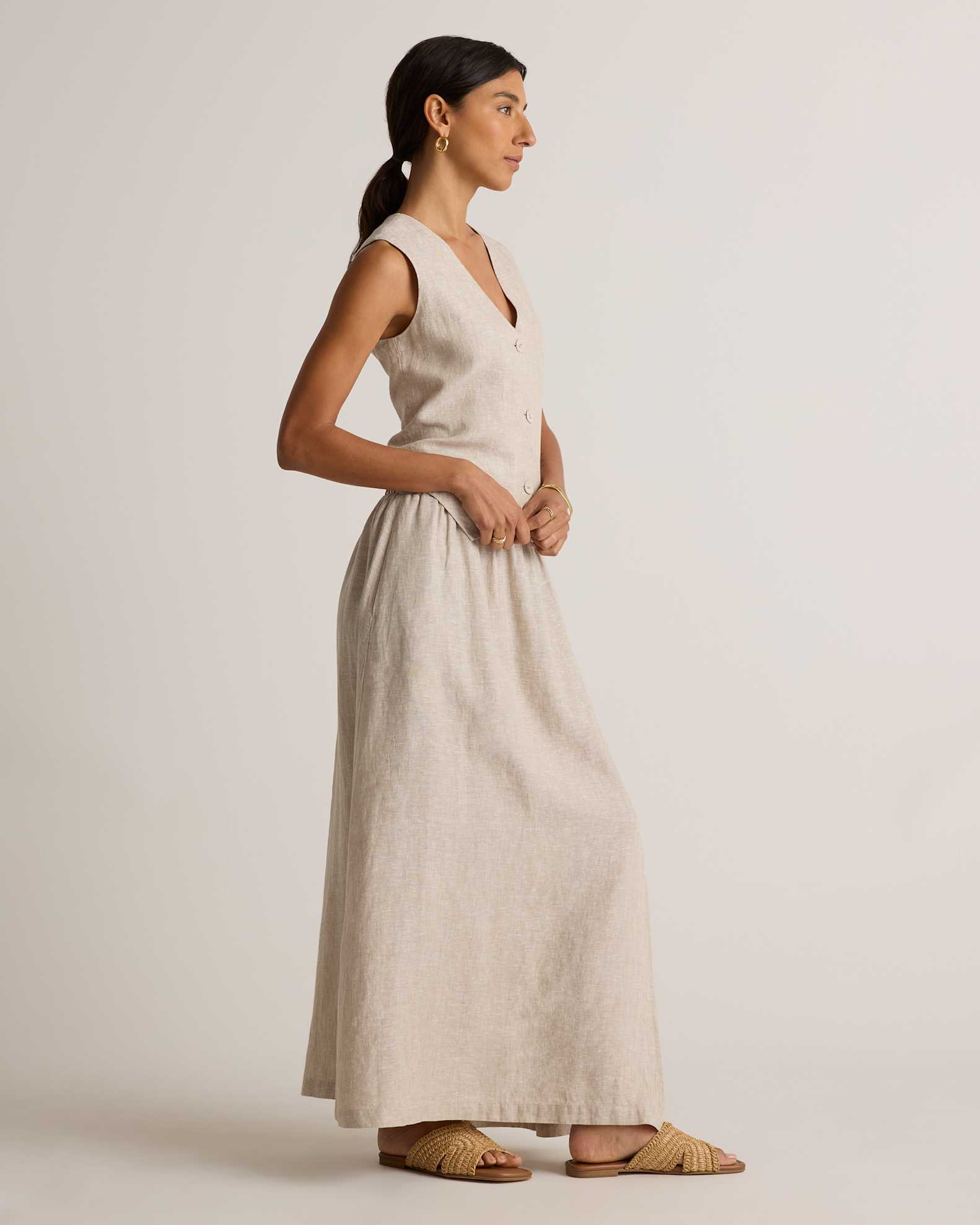 100% European Linen Maxi Skirt in Flax 100% European Linen Maxi Skirt in Flax