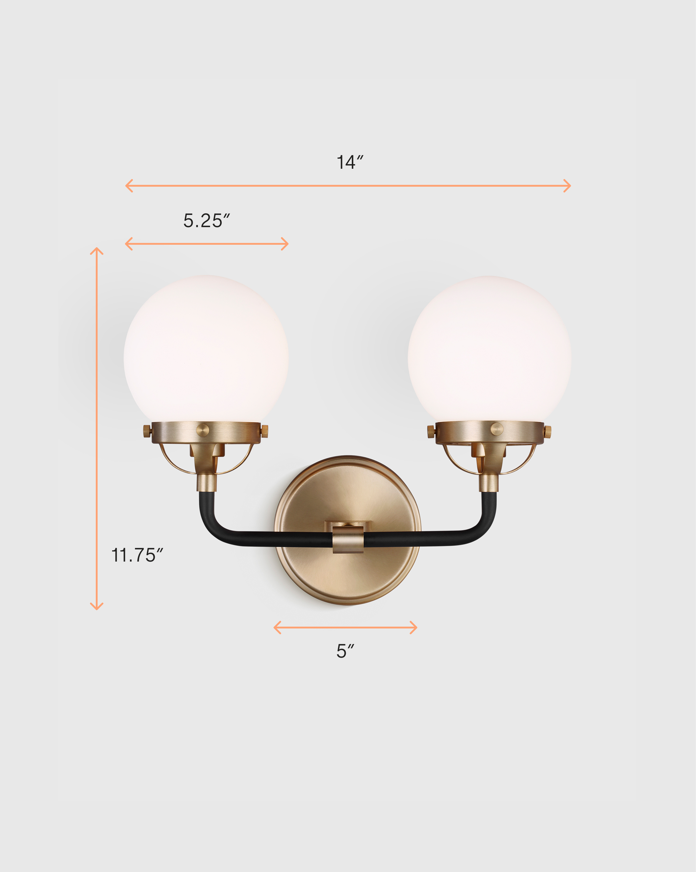 Double Globe Steel Sconce - thumbnail 7