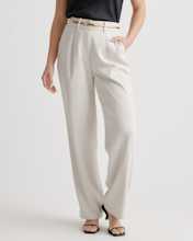 Stretch Crepe Pleated Wide Leg Pants