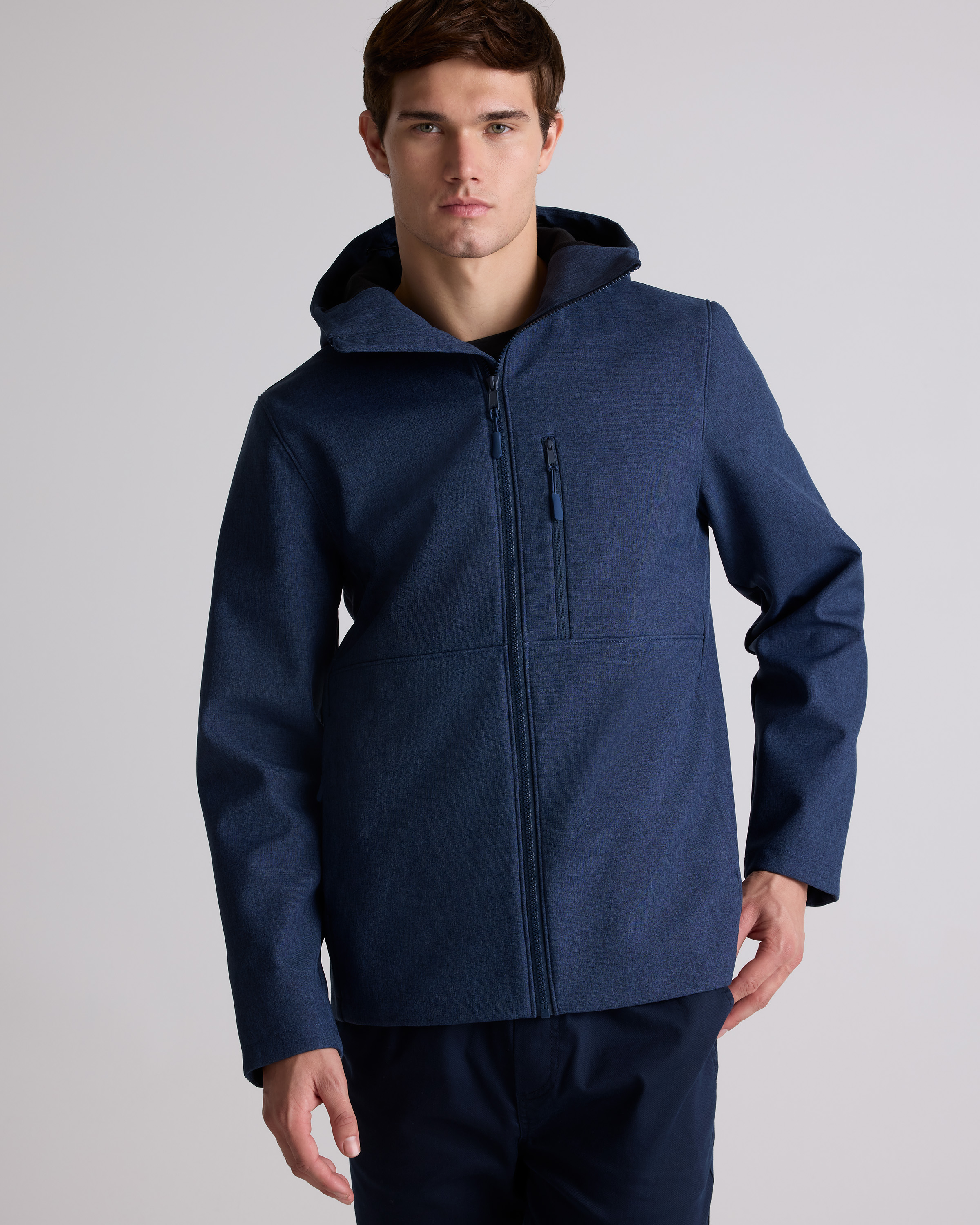 Softshell Fleece-Lined Full-Zip Hooded Jacket