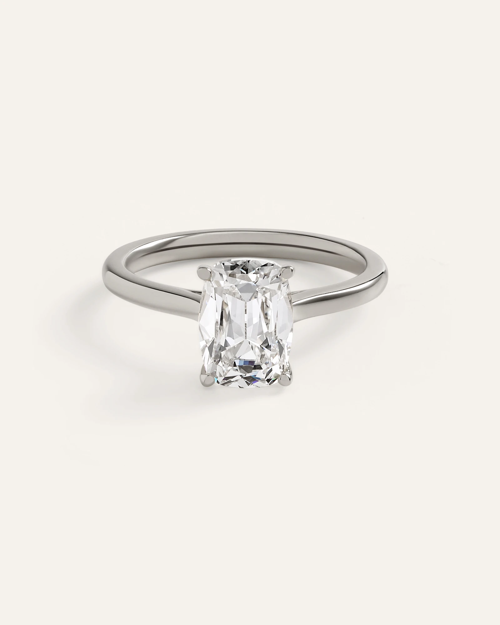 Lab Grown Diamond Antique Cushion Trellis Cathedral Engagement Ring - 2.5ct