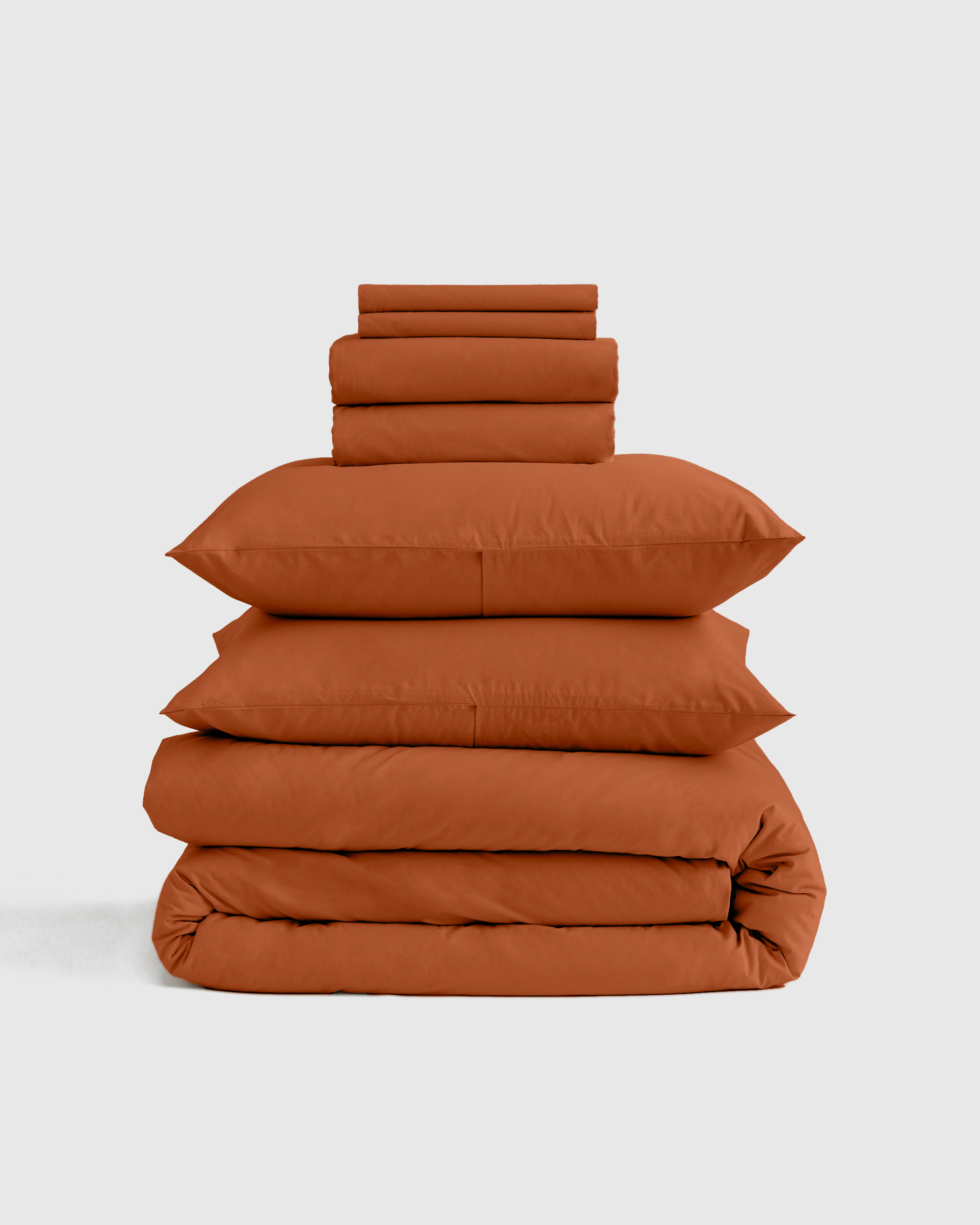 Terracotta Organic Brushed Cotton Deluxe Bedding Bundle