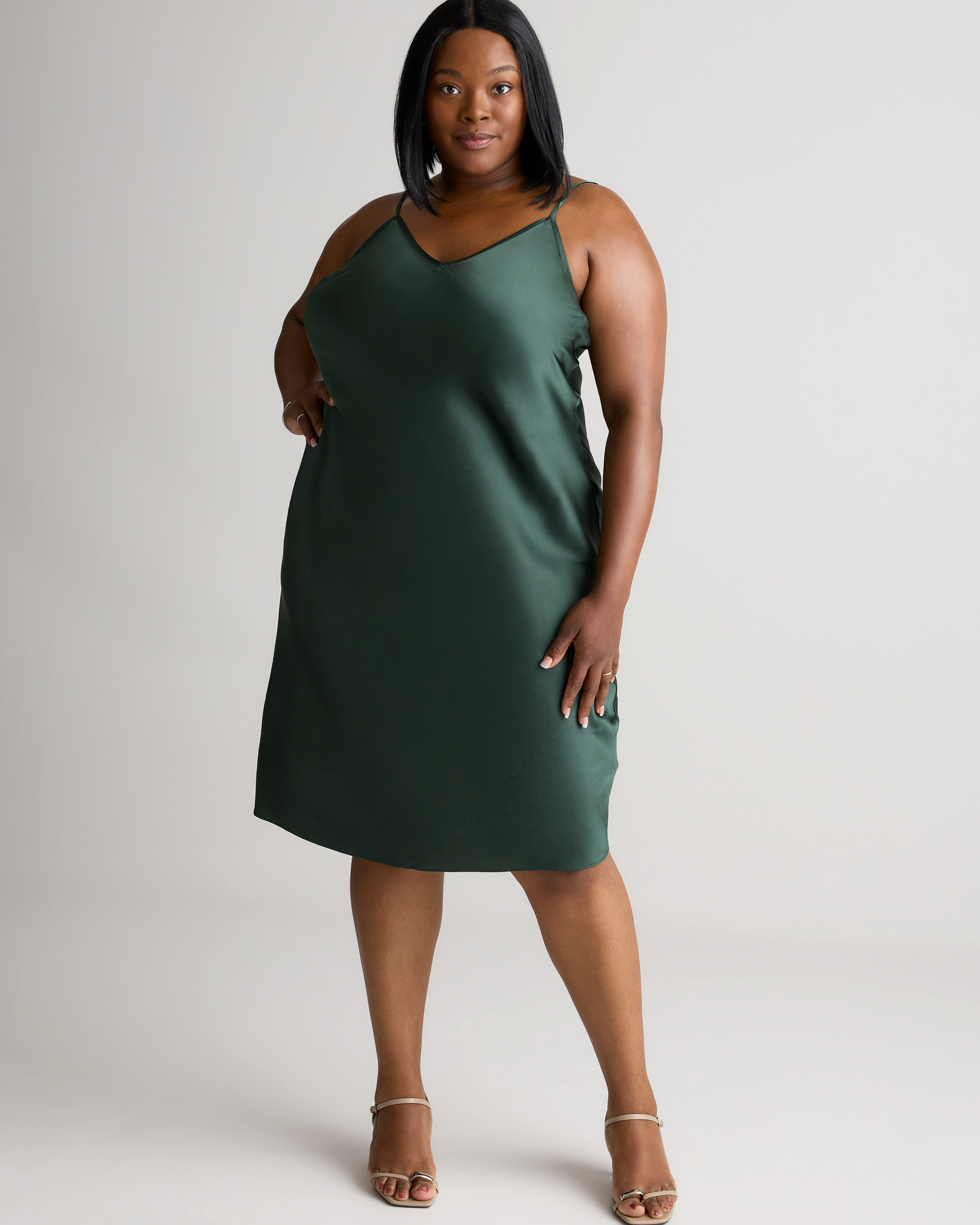 forest green slip dress The Ivy Halter Slip Dress – shopkeneealinton main image 1