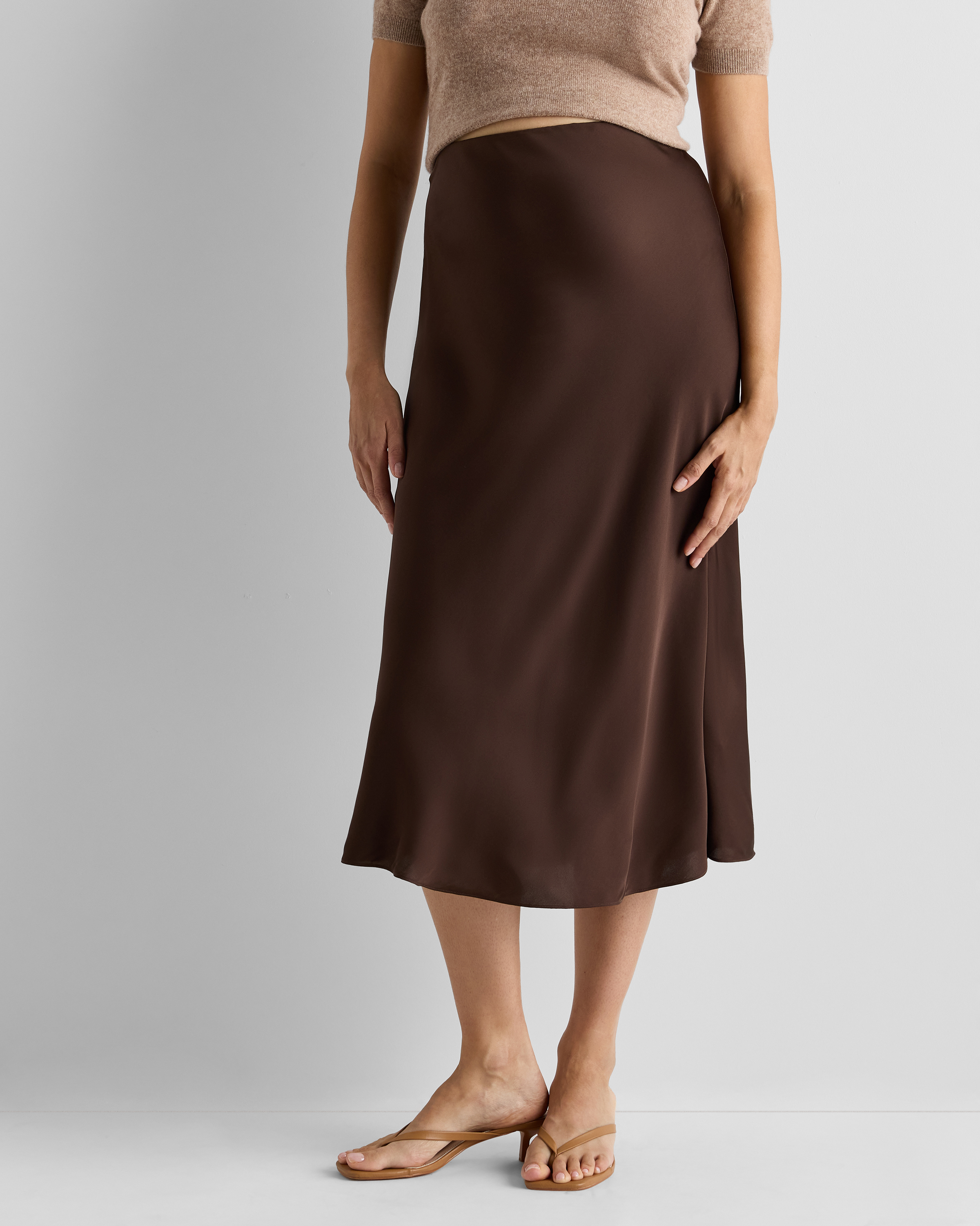 Hot Fudge Washable Stretch Silk Maternity Skirt