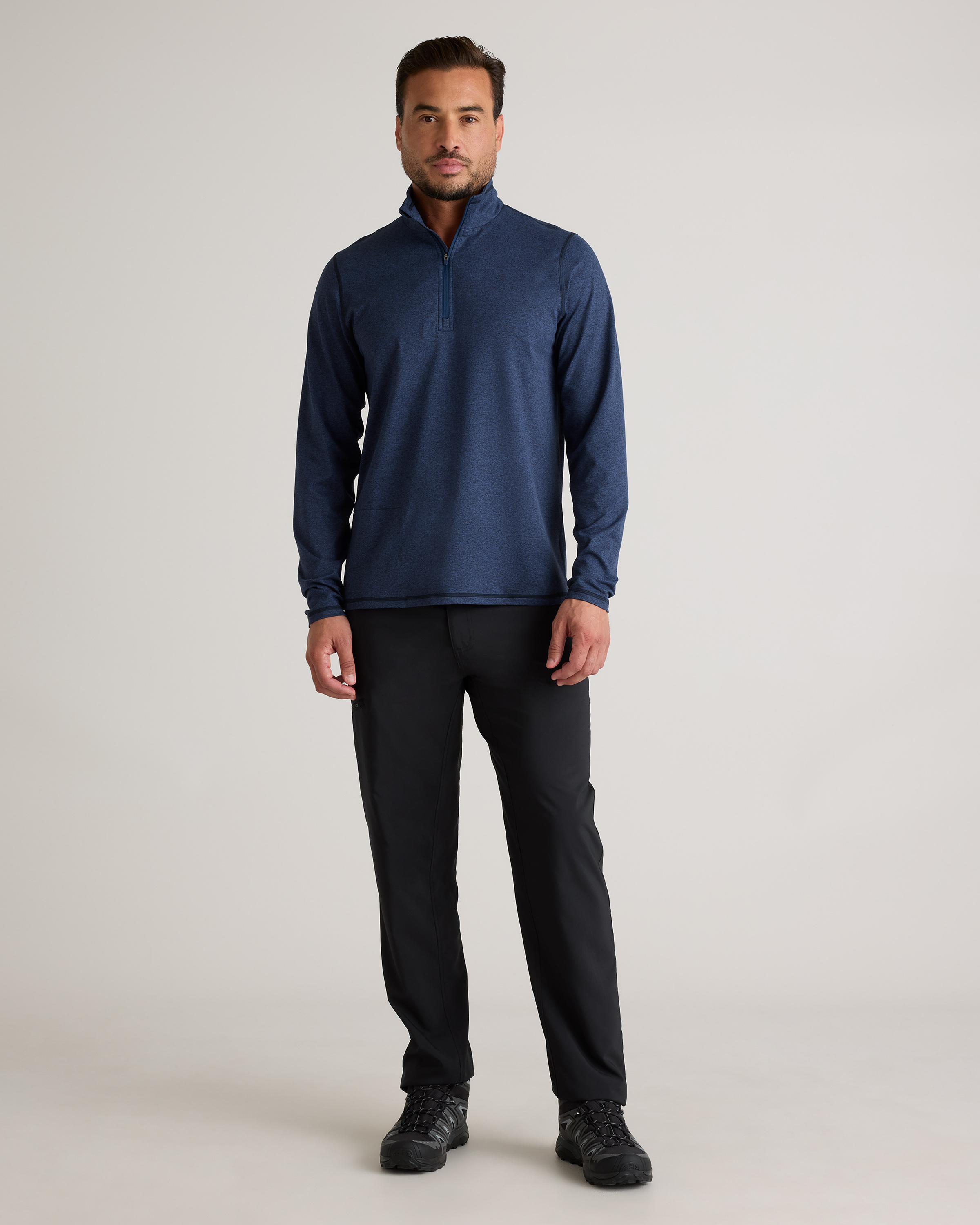 Flowknit Performance Half-Zip in Heather Navy