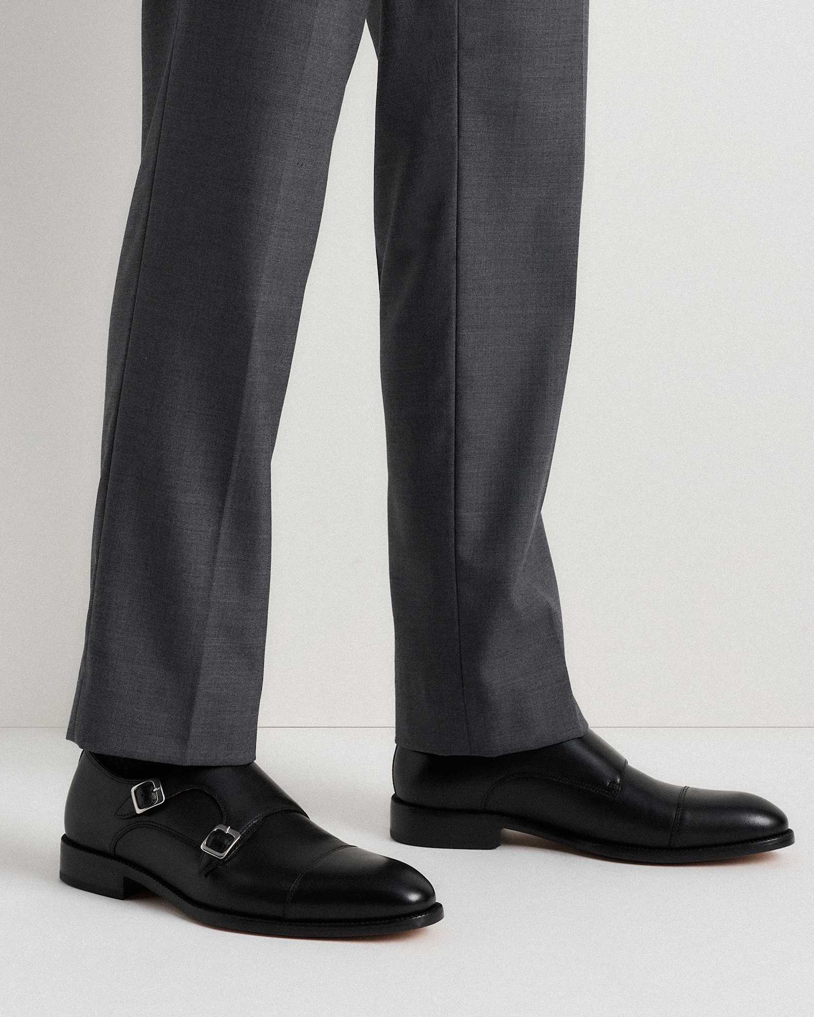 Italian Leather Monk Strap in Black Italian Leather Monk Strap in Black