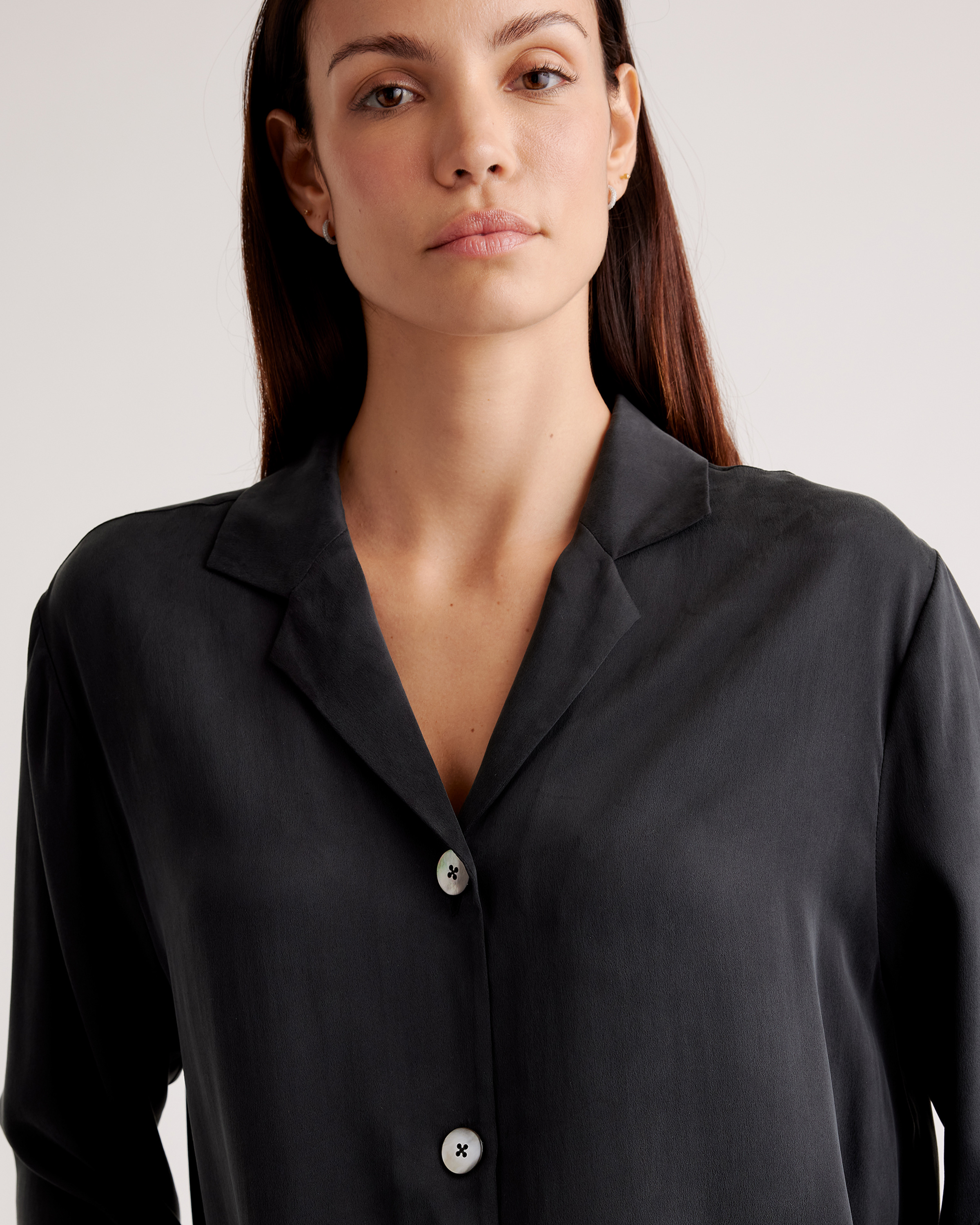 100% Washable Silk Pajama Long Sleeve Top