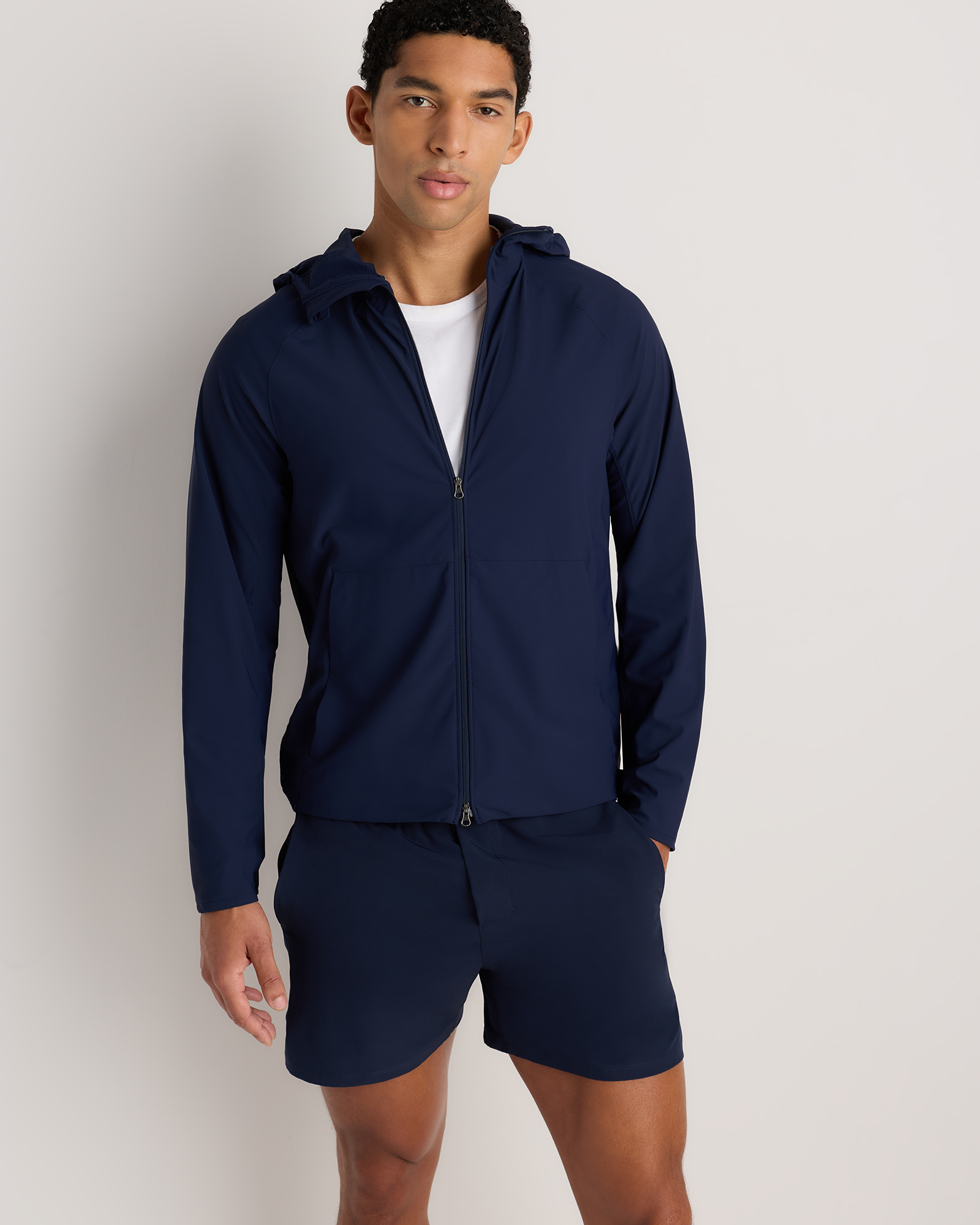 Quince Men's Packable Performance Training Jacket In Blue