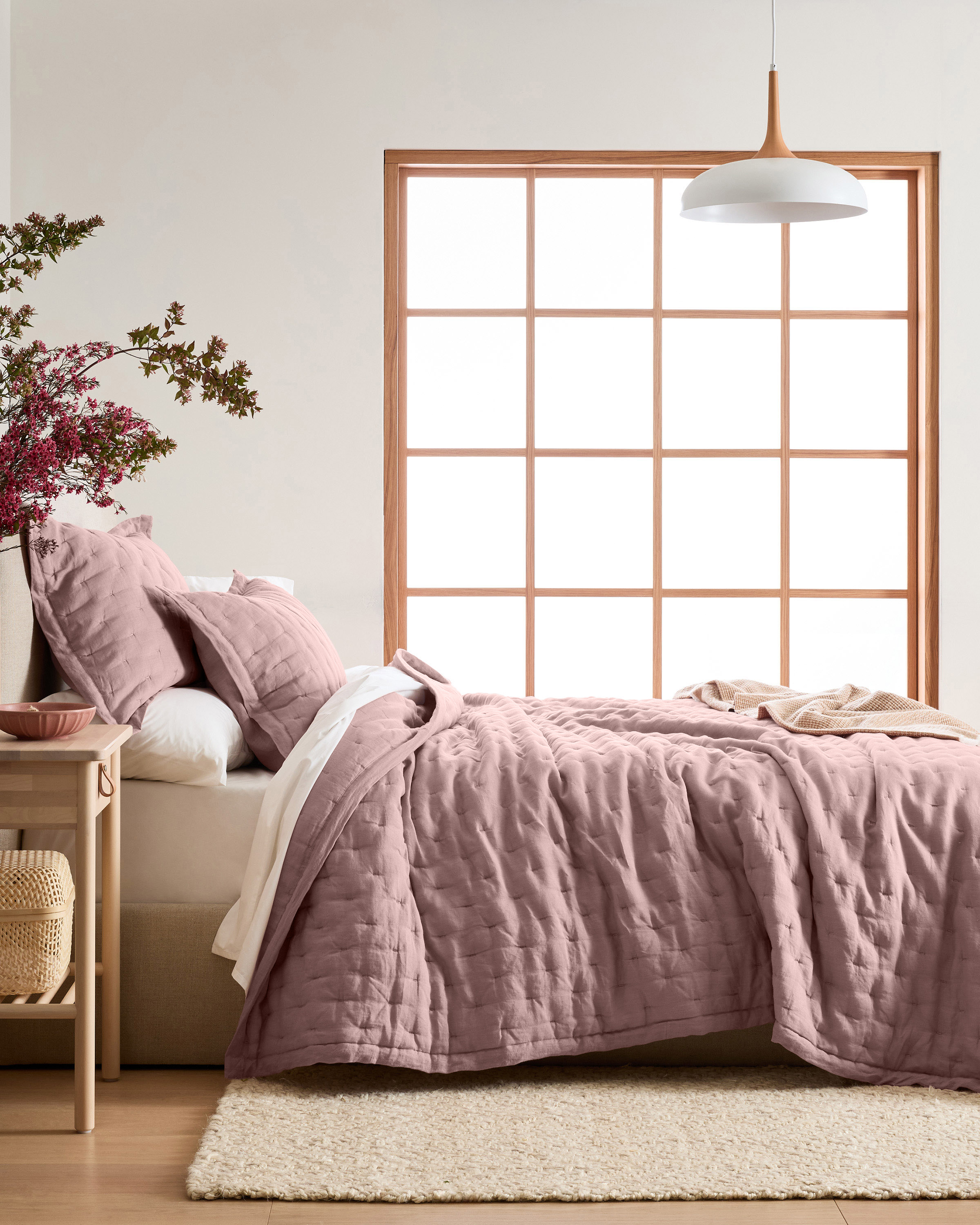 Dusty Mauve European Linen Dream Quilt