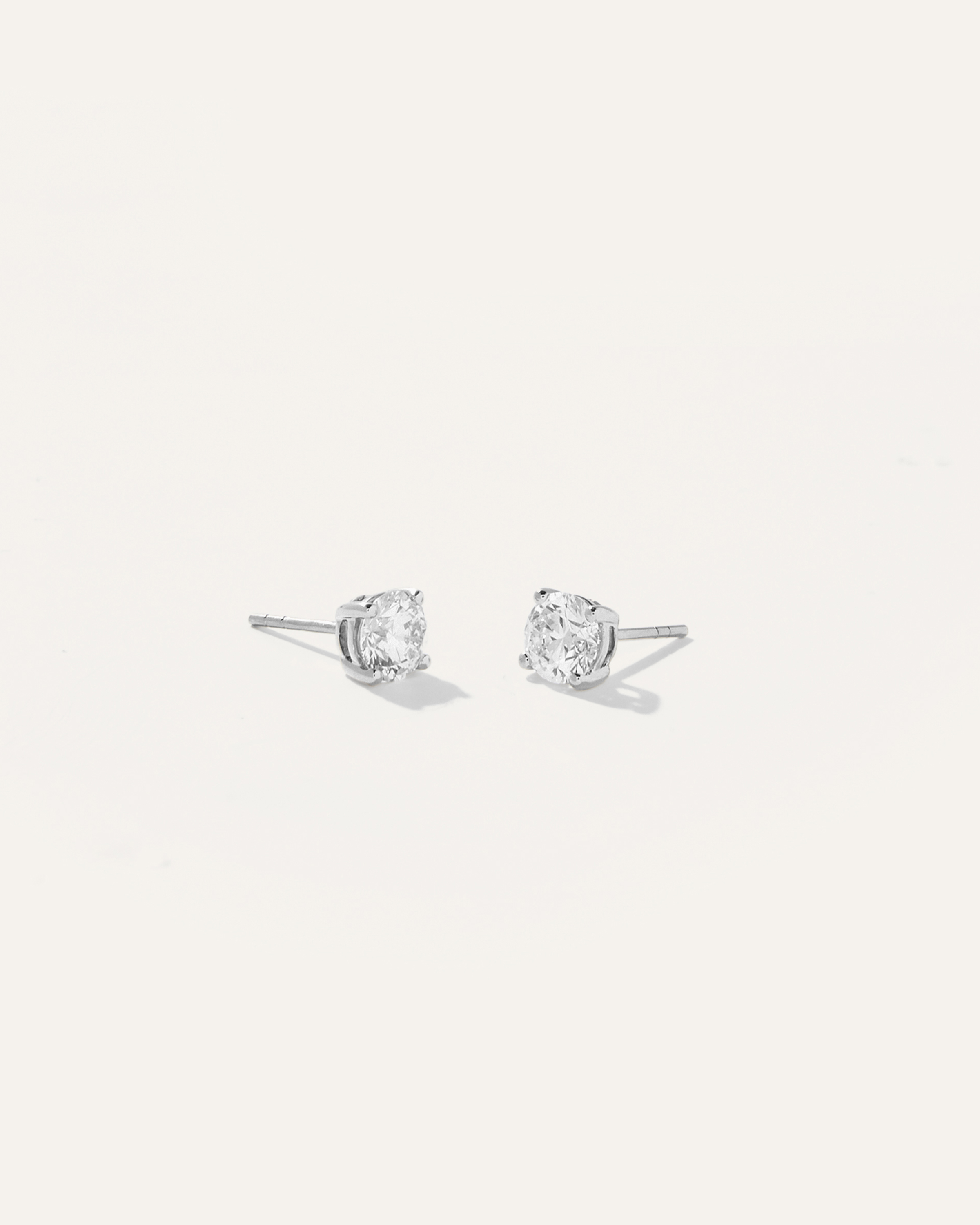 White Gold 14K Gold Lab Grown Diamond Four-Prong Solitaire Studs
