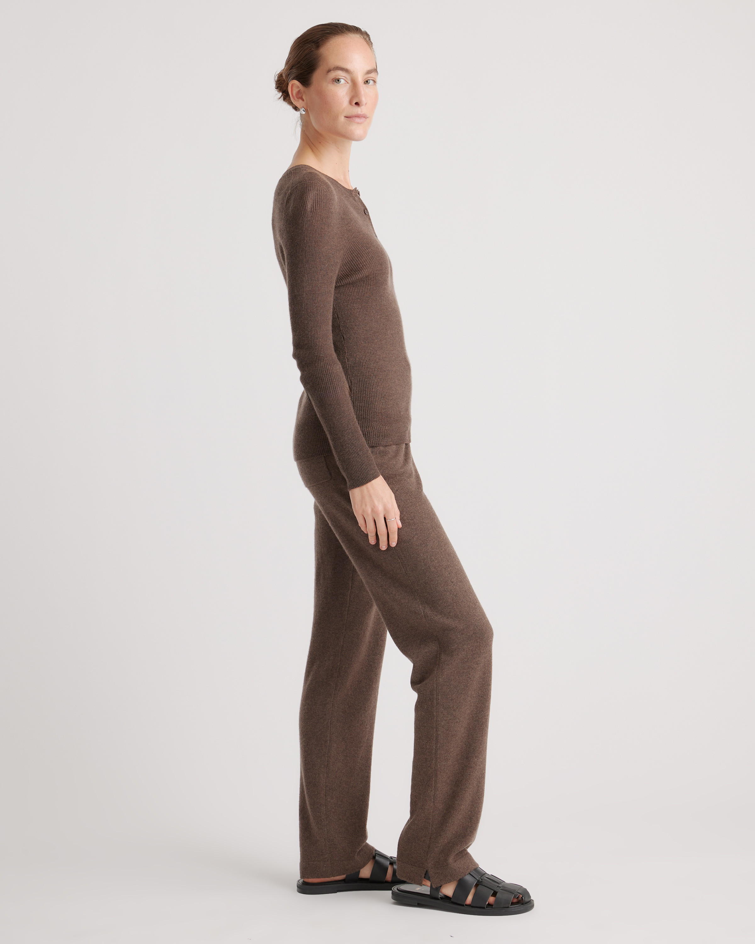 Signature Rib Knit Pant - Tan - ShopperBoard