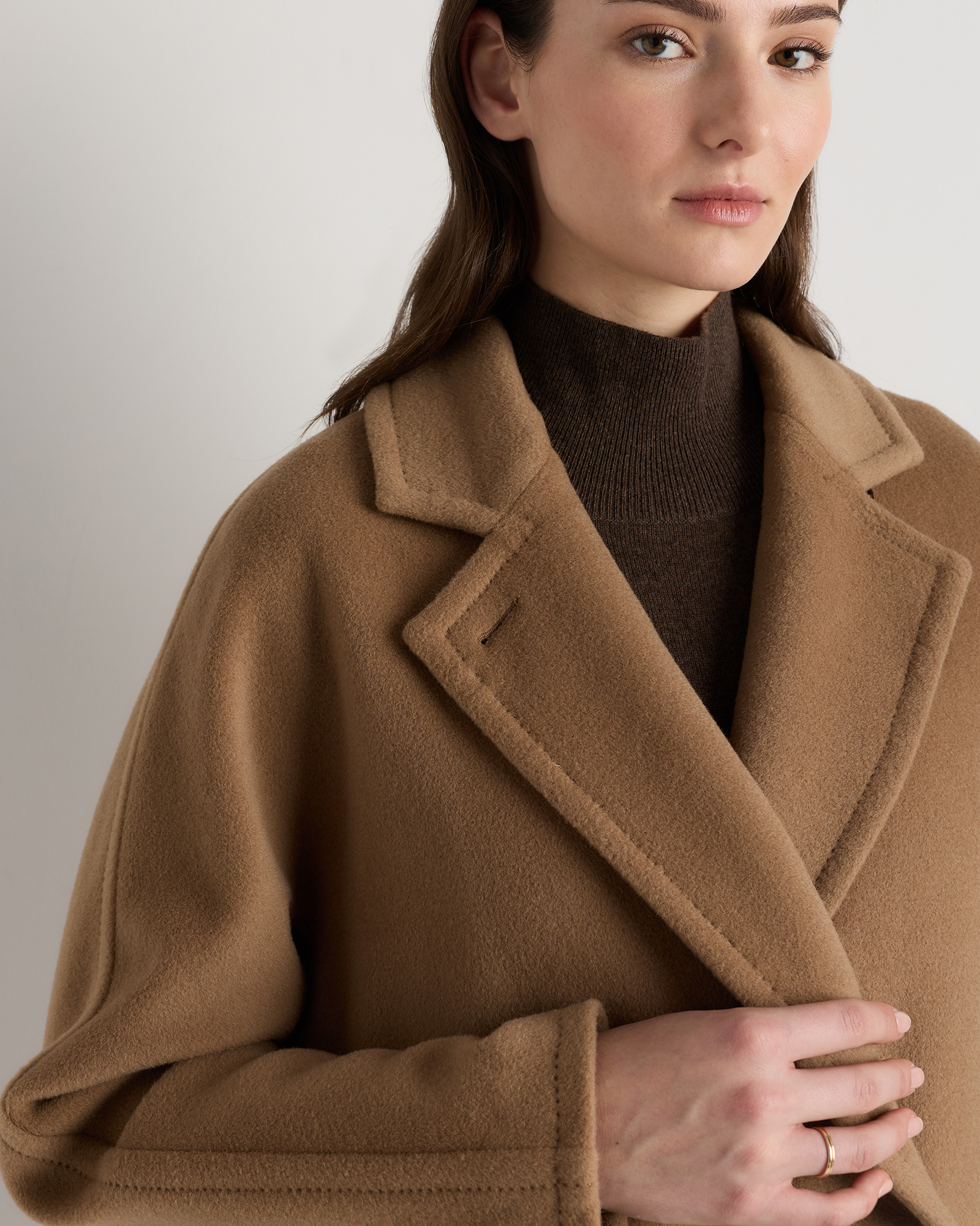 Wool Cashmere Double-Breasted Slouch Coat