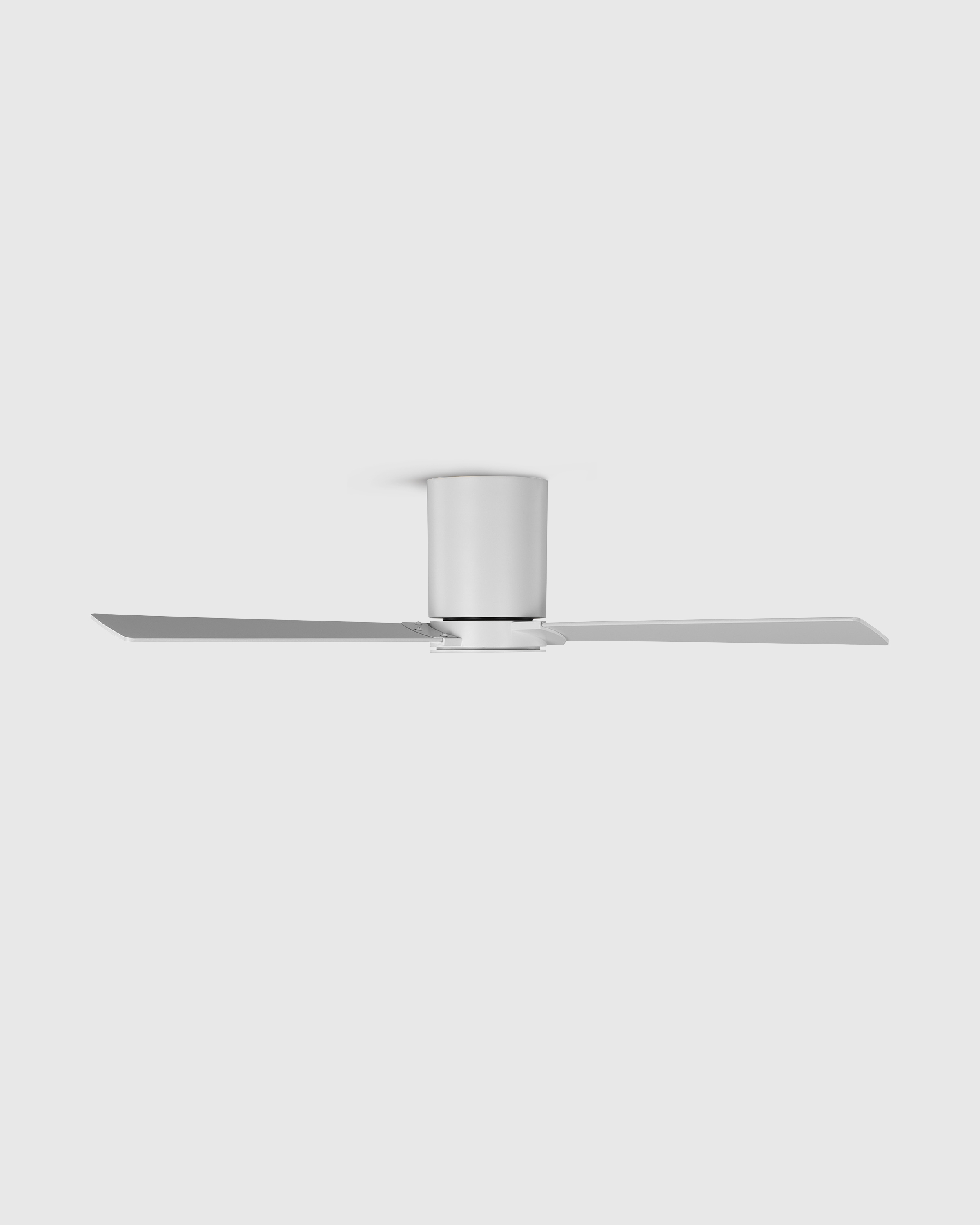 White Minimalist Hugger Wood Blade Ceiling Fan
