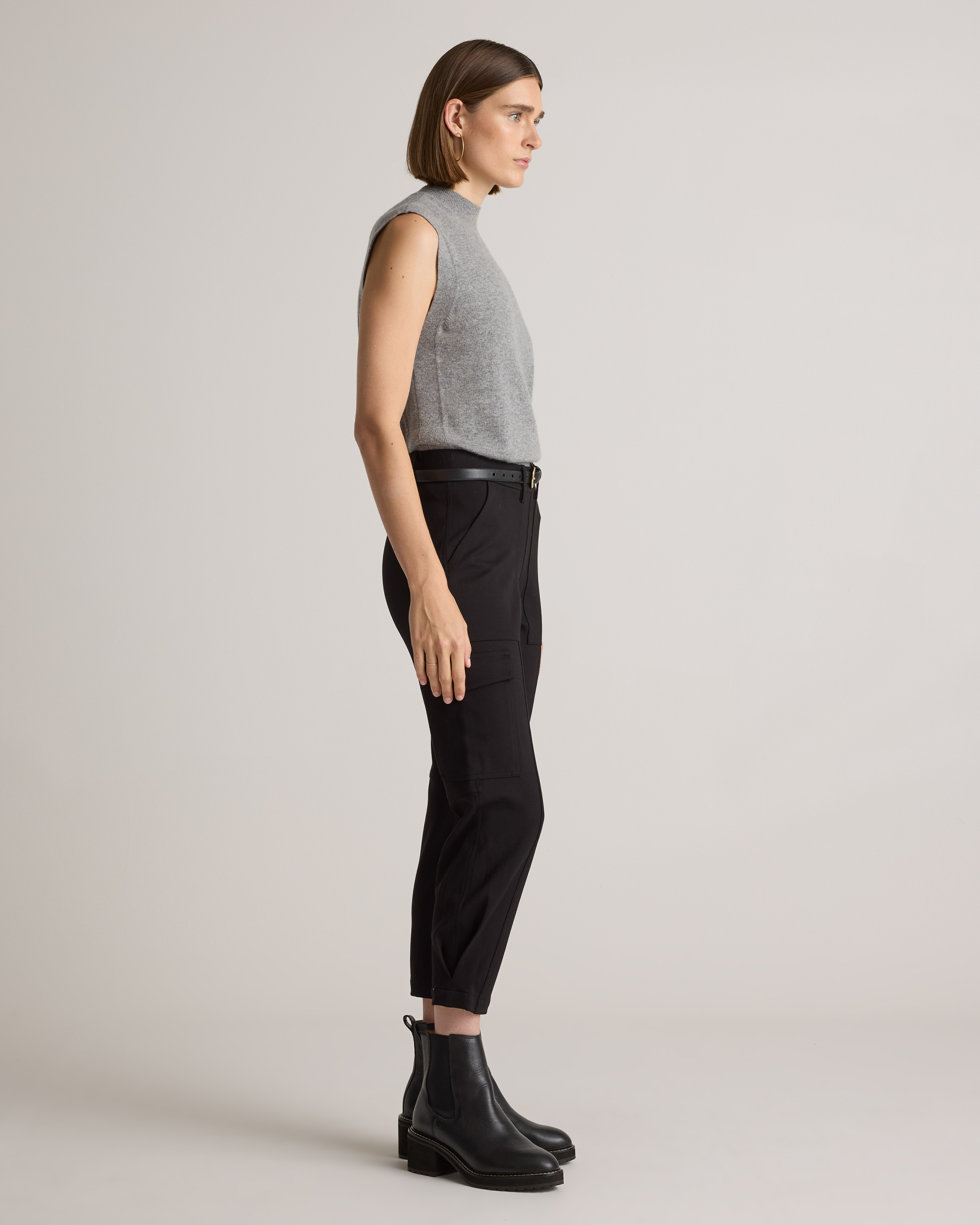 Women's Ultra Stretch Ponte Tapered Cargo Pants