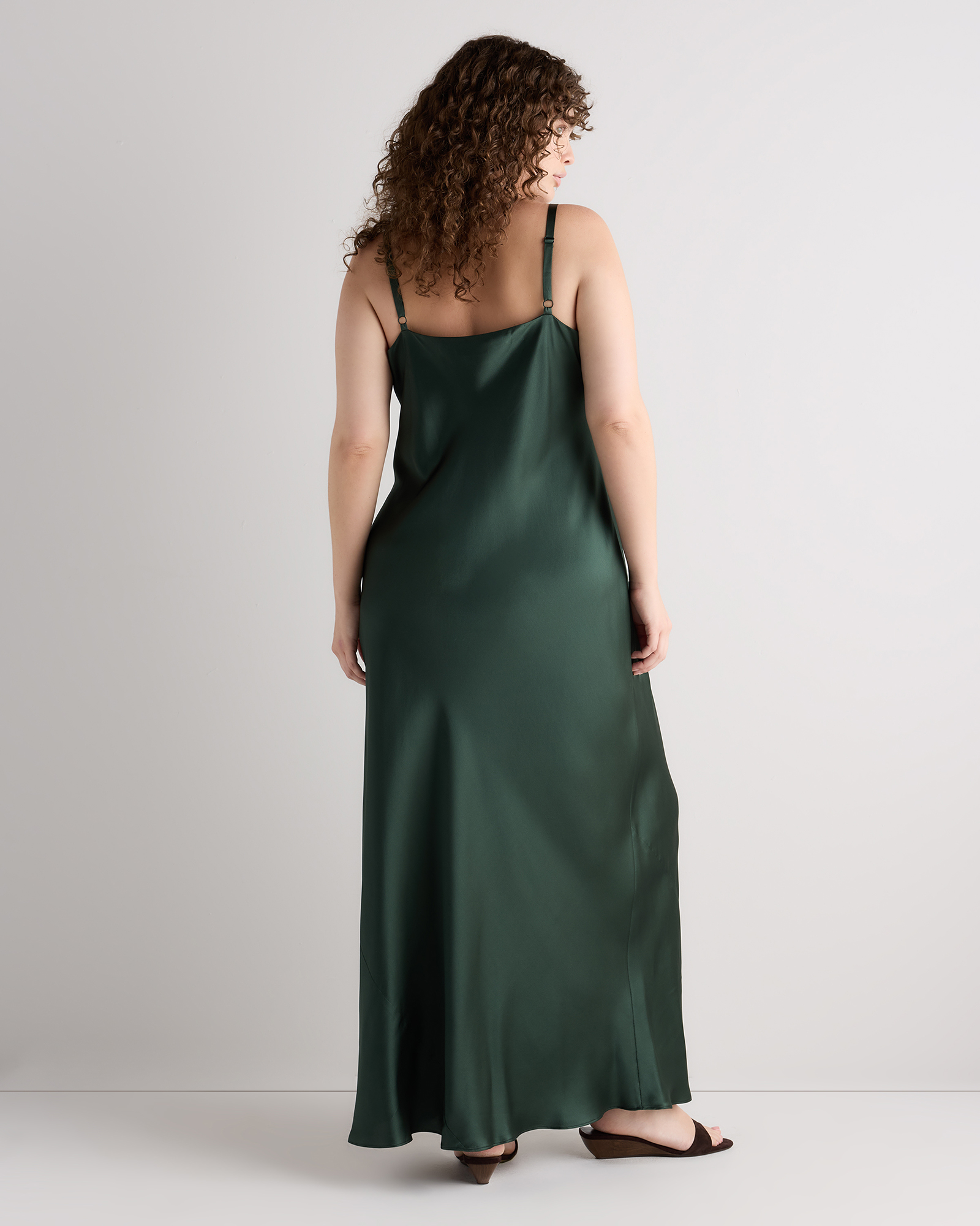 emerald green slip dress Silk With Cowl Neck for Special Occasions, Backless Midi Slip Dress, Sheath Dress for Bridesmaids, Birthday Girls 100% Polyester Lace Trim Midi Slip Dress