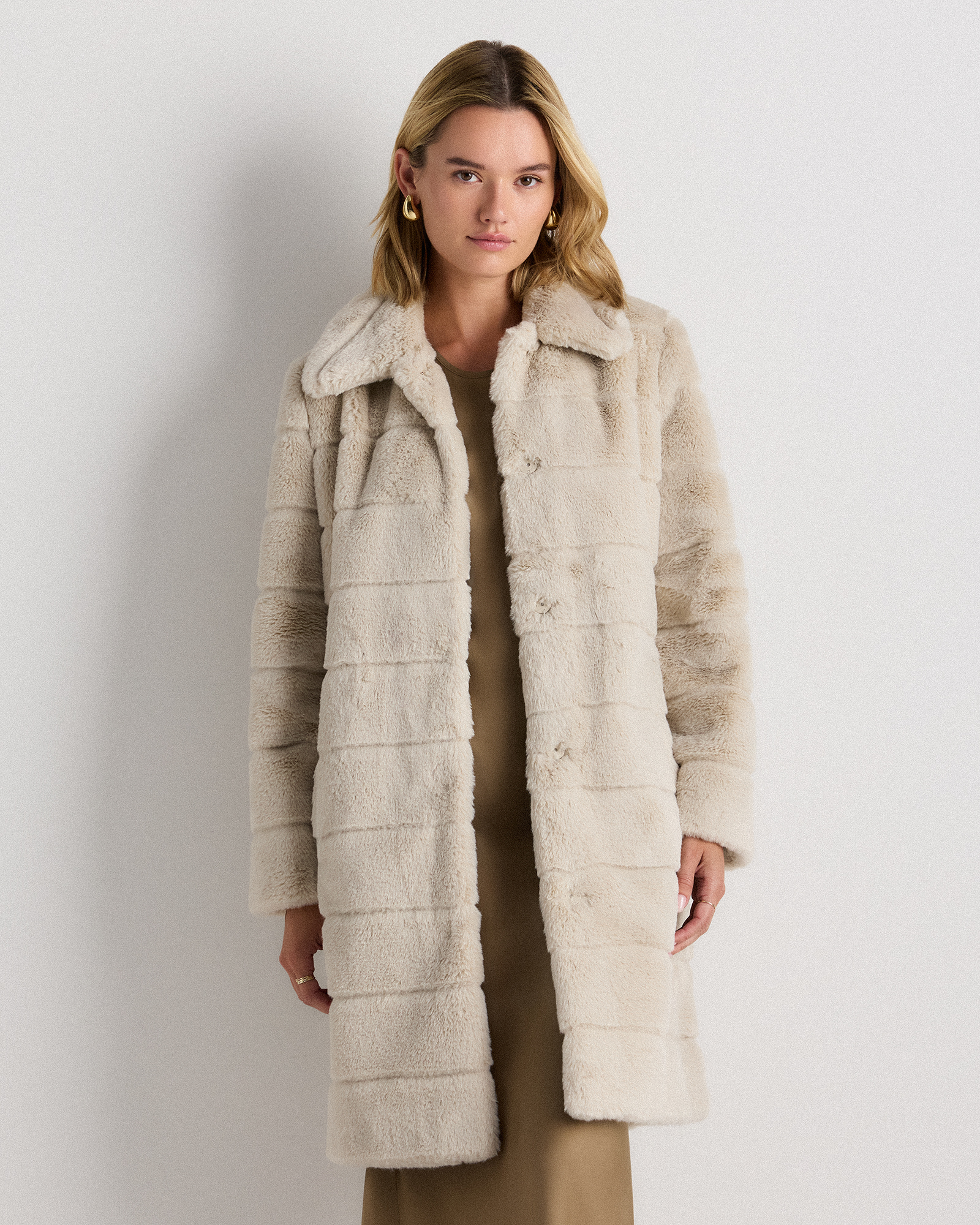 Latte Faux Fur Long Coat