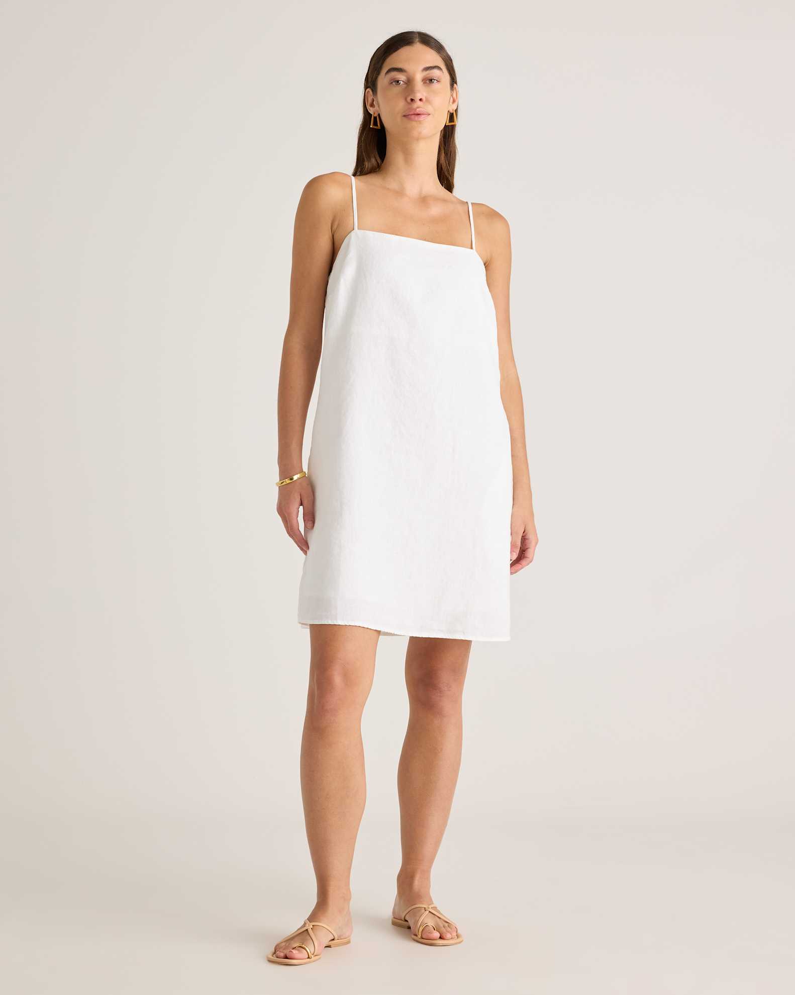 100% European Linen Spaghetti Strap Mini Dress 100% European Linen Spaghetti Strap Mini Dress