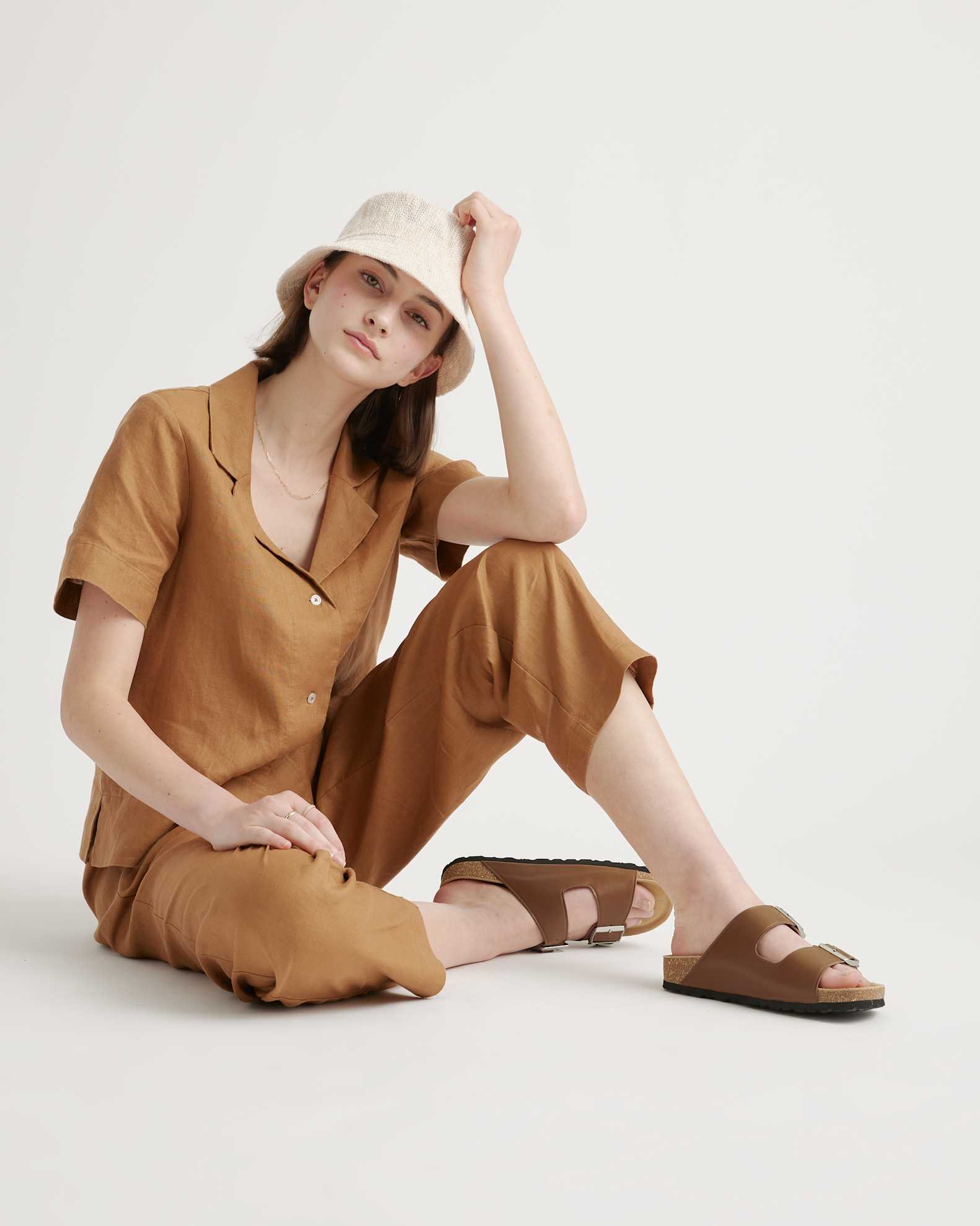 Nappa Leather Double Buckle Slide