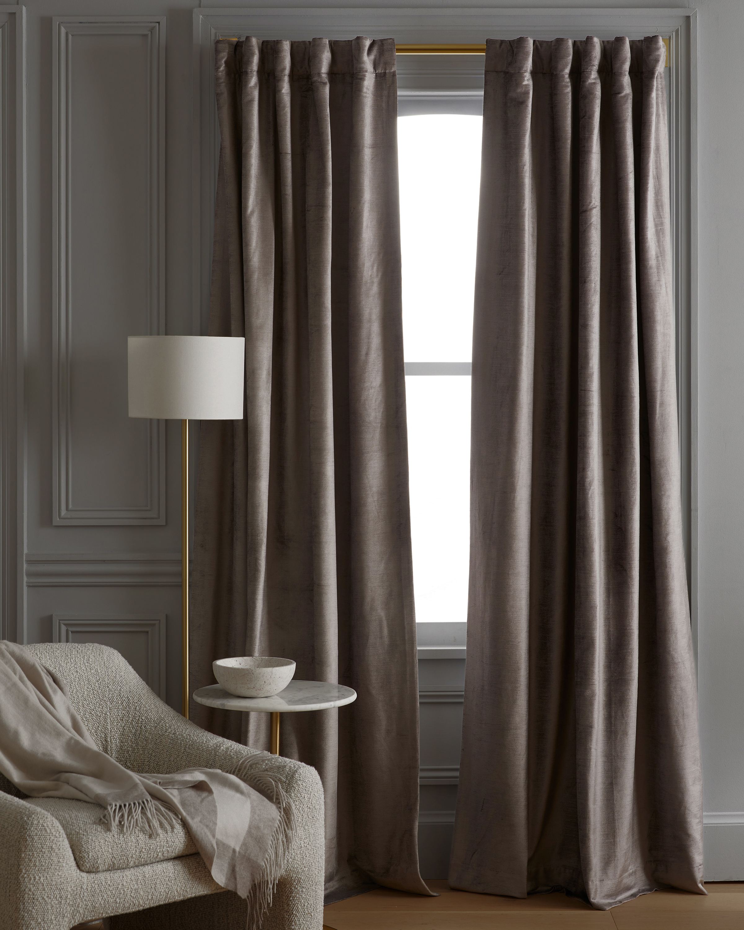 Slate Luster Velvet True Blackout Curtain - Single Panel