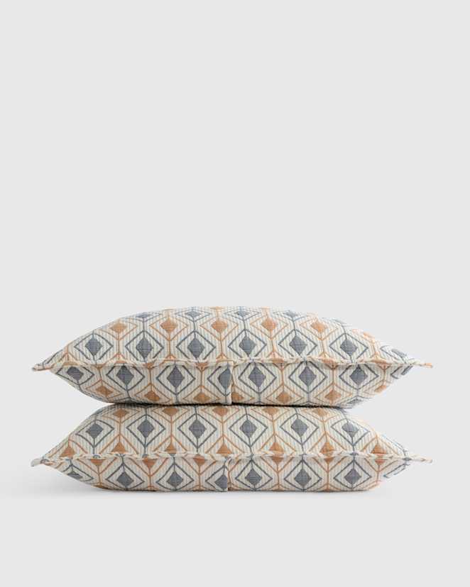 Glacier Blue Geo Organic Cotton Mosaic Sham Set
