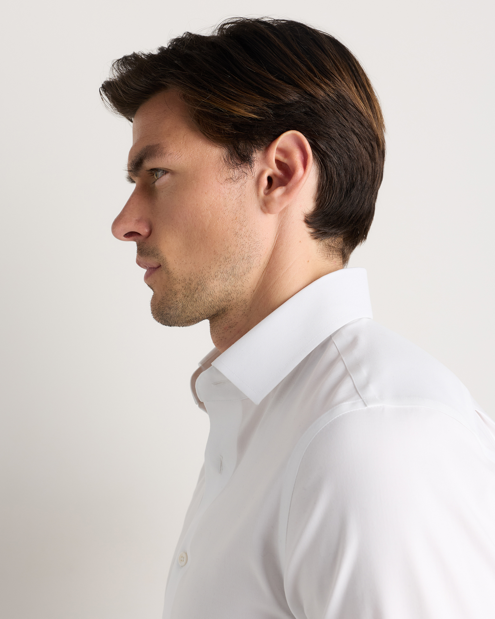 slim fit dress slacks KITON Napoli Handmade Bespoke Light Blue End-on-End Cotton Dress Shirt main image 1