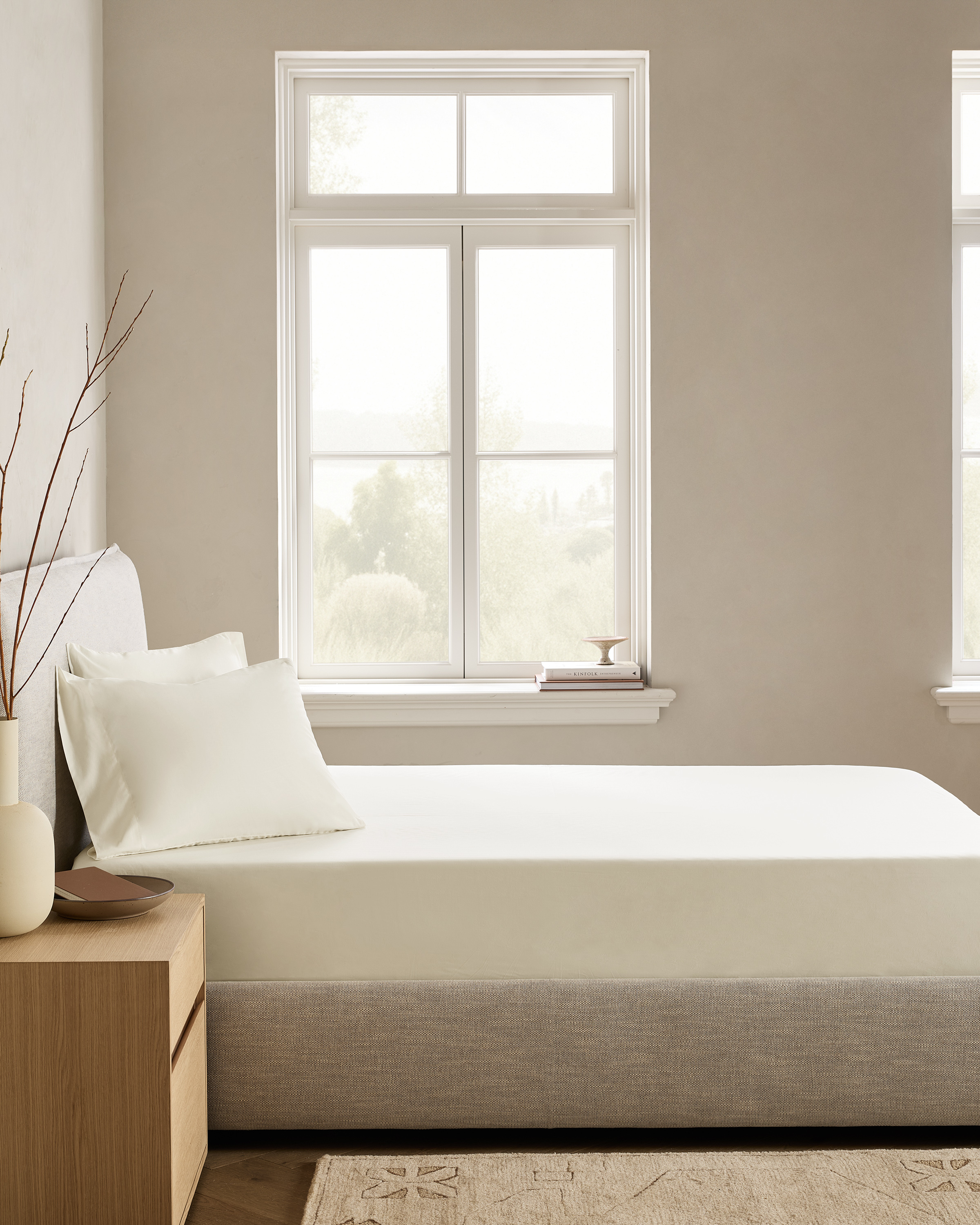 Quince Organic Crisp Percale Fitted Sheet - Thumbnail 2