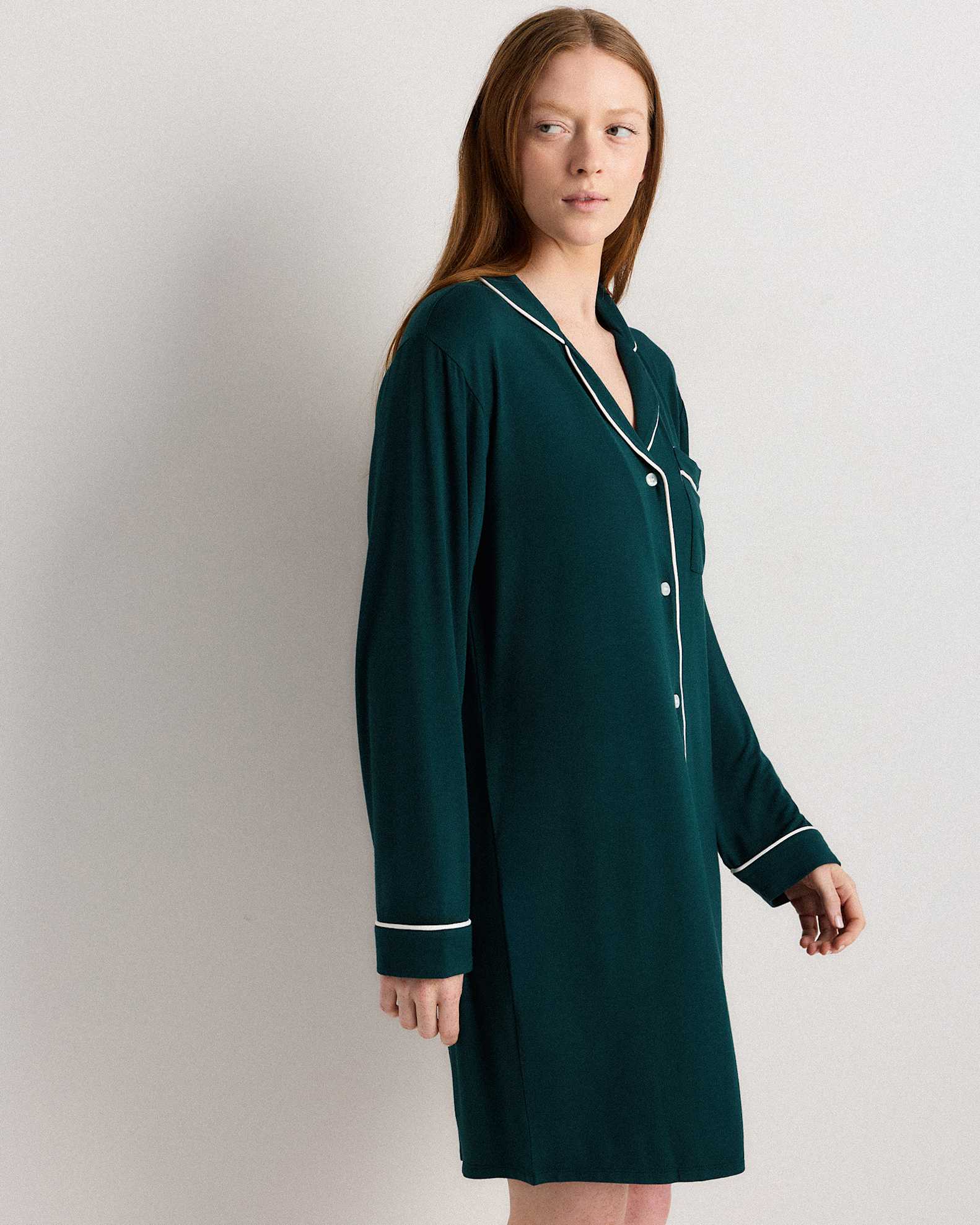sleep shirt dress Long-Sleeve laidback staple for every day. Alkanet-Dyed Modal Sleep-Shirt Dress |