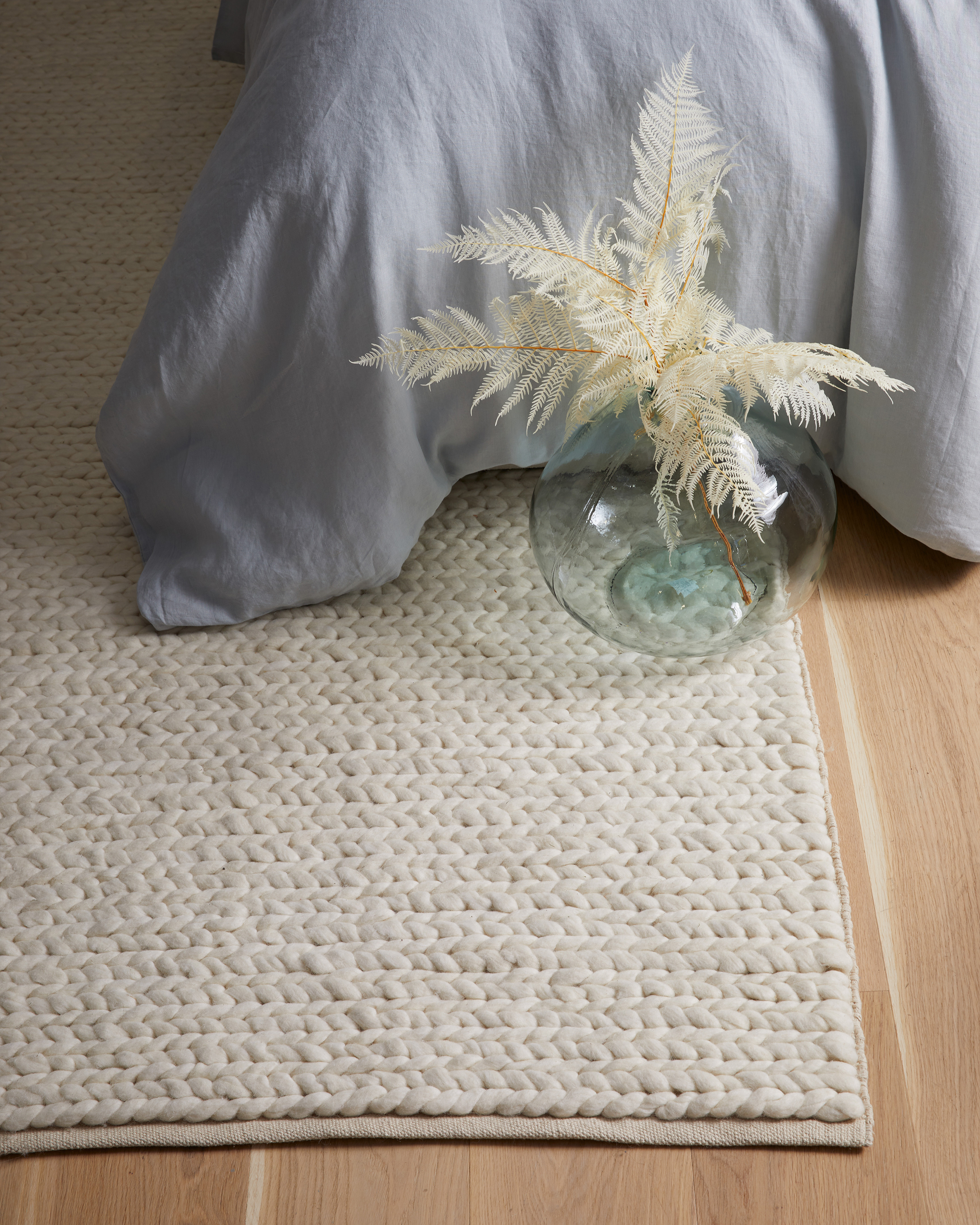 Chunky Hand Braided Wool Rug - Thumbnail 3