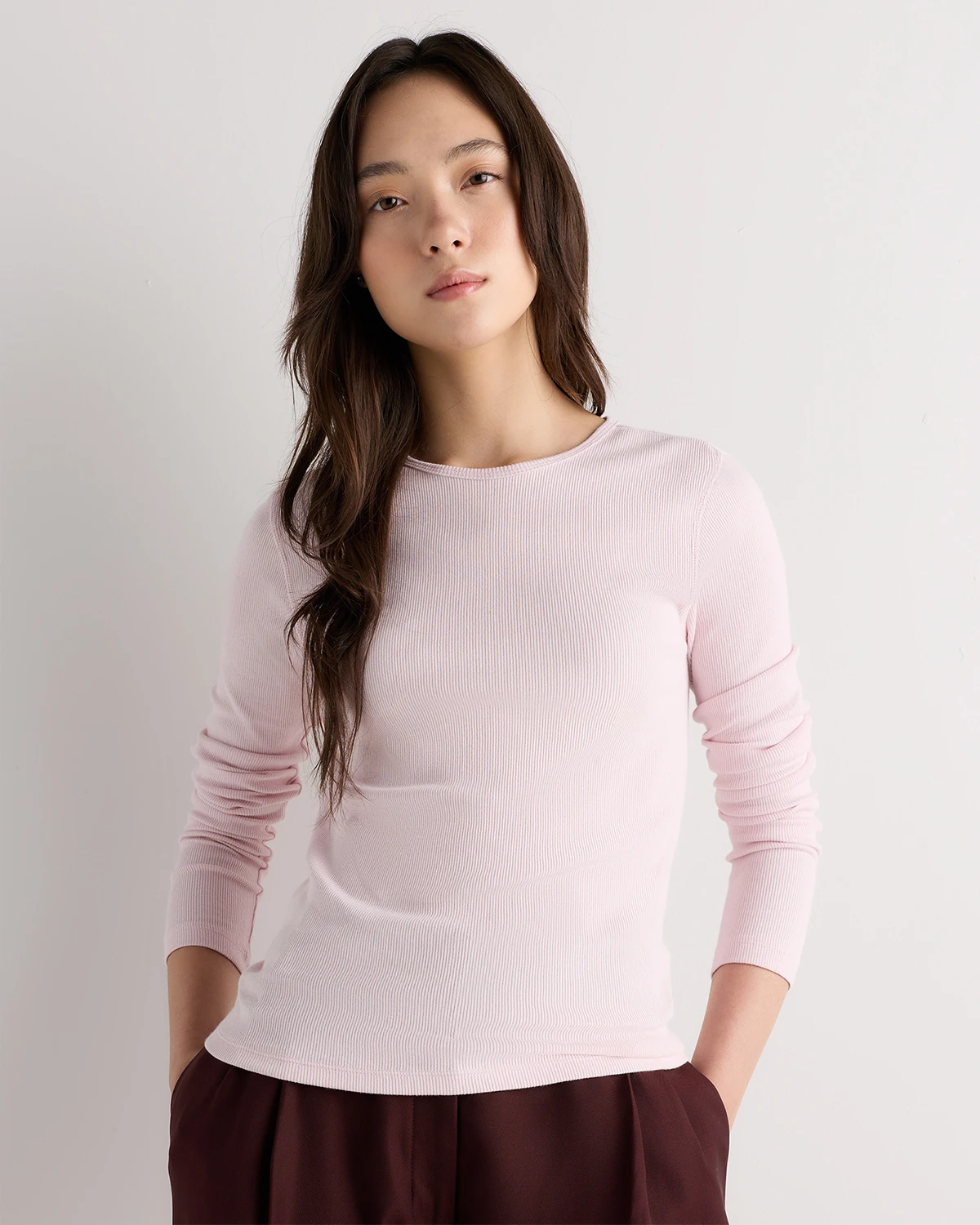 Organic Cotton Micro-Rib Long Sleeve Tee