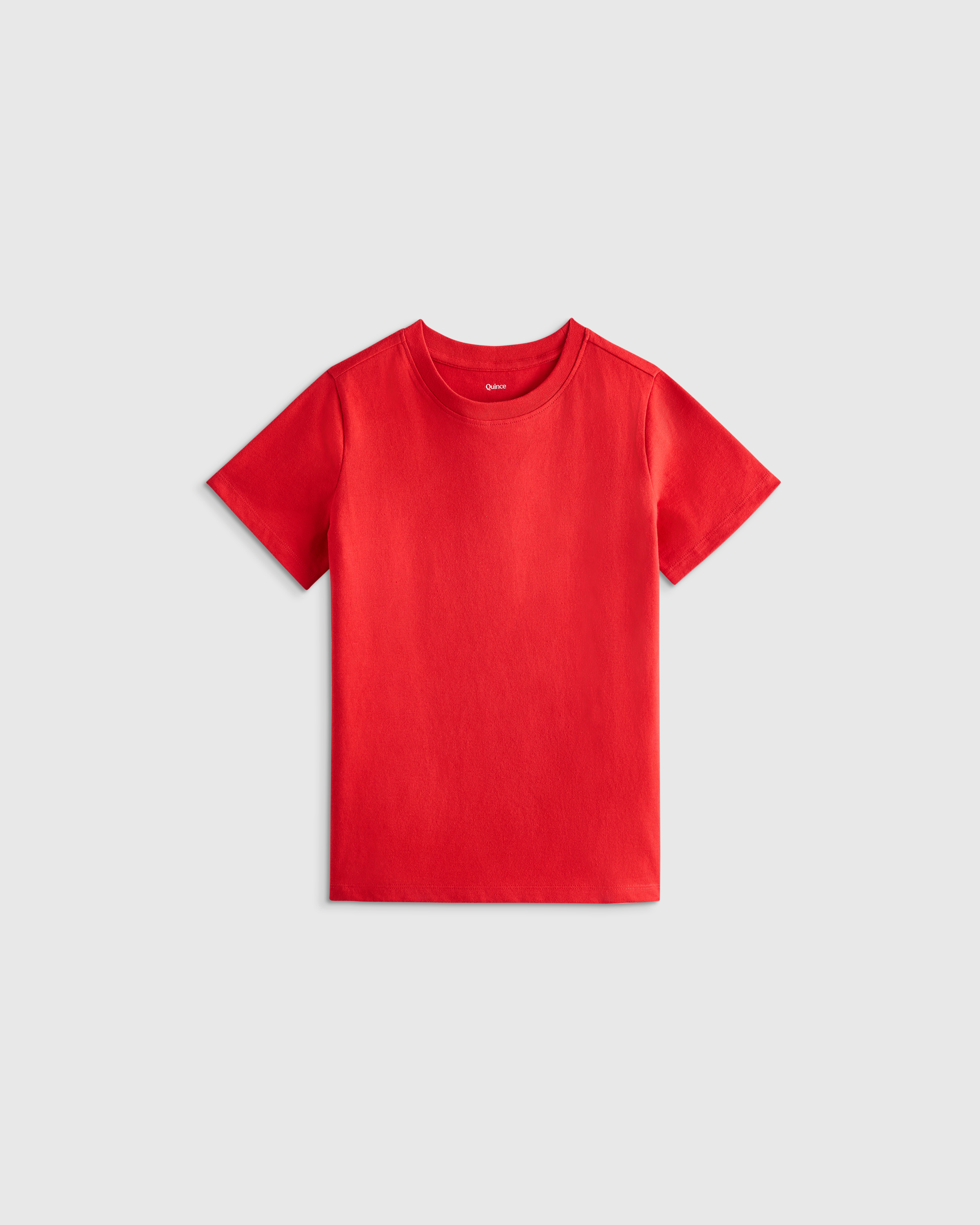 Red 100% Organic Cotton Jersey Short Sleeve Tee 