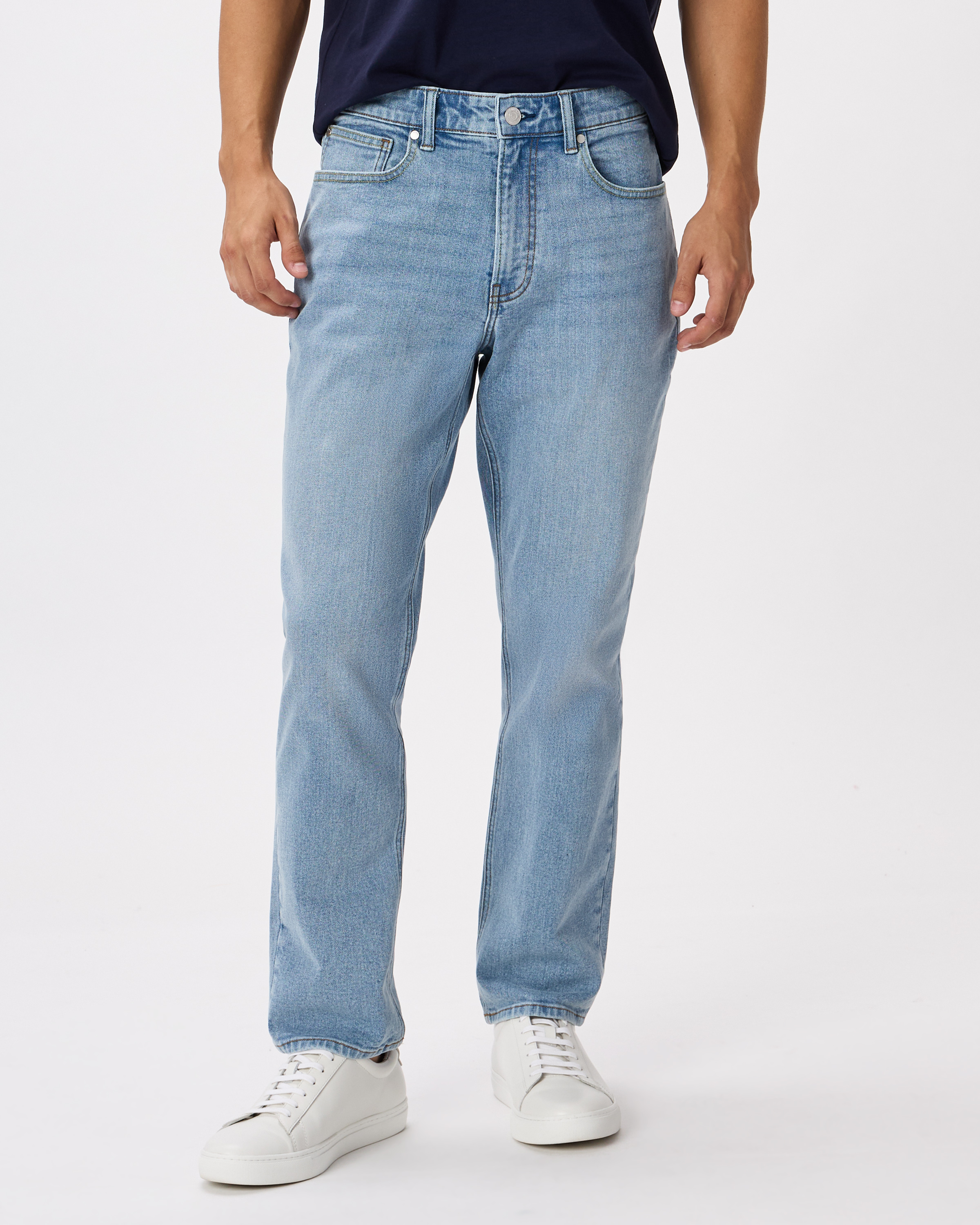 Quince Men's Warren Stretch Athletic Tapered Jeans In Blue