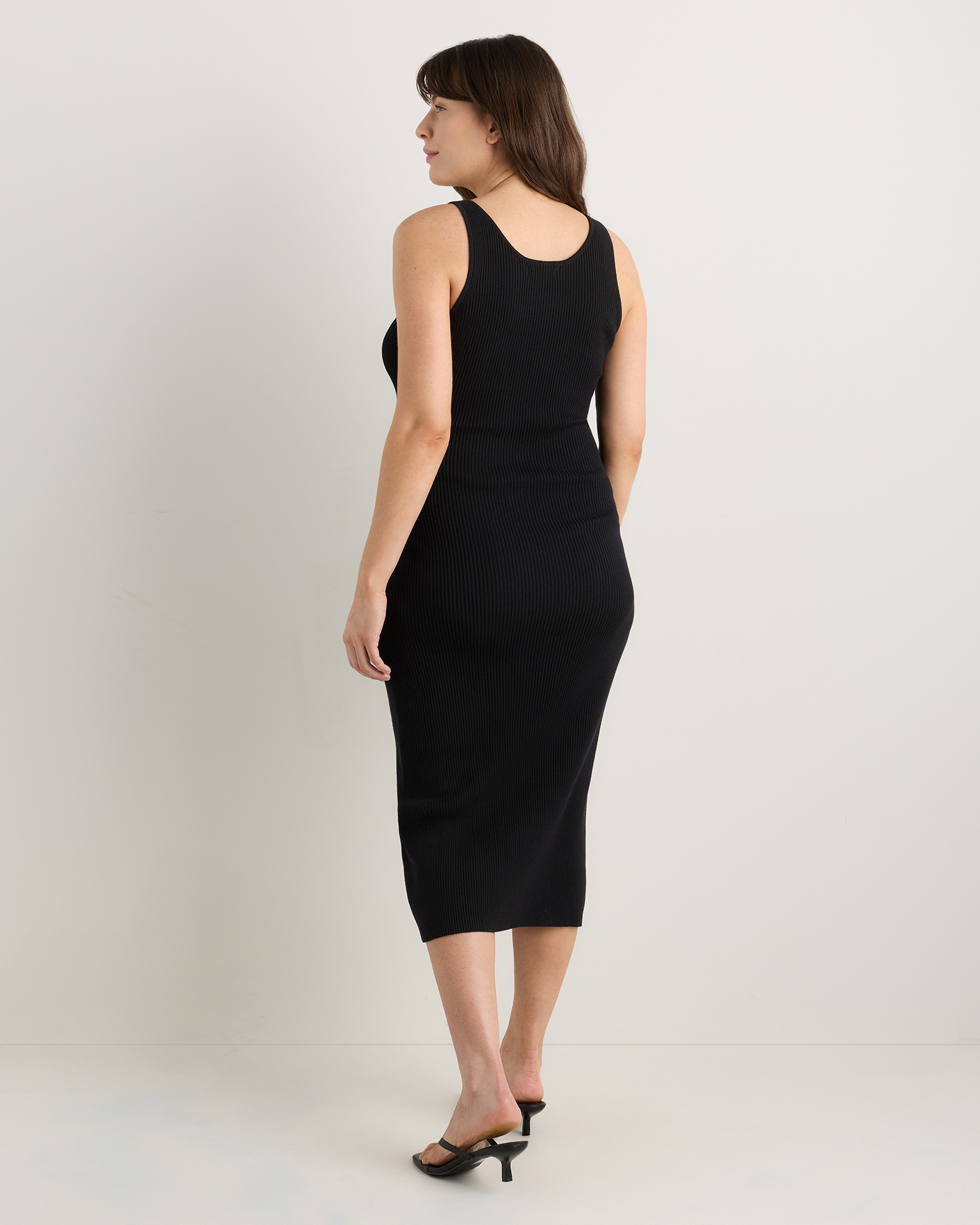 white christmas dresses Ivy Fitted Midi Dress in Black main image 0