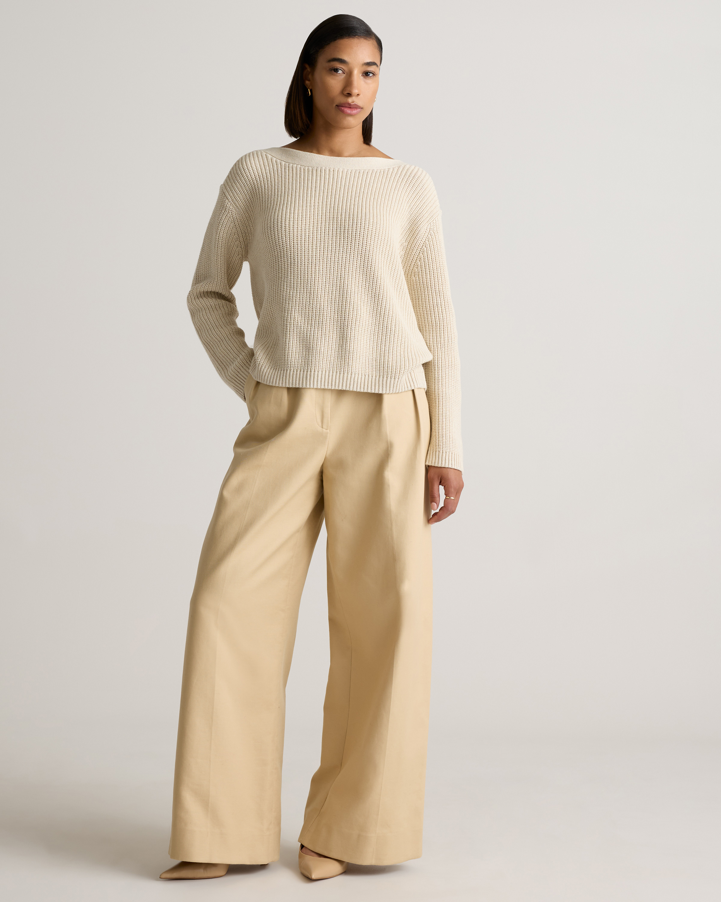 100% Organic Cotton Fisherman Boatneck Sweater