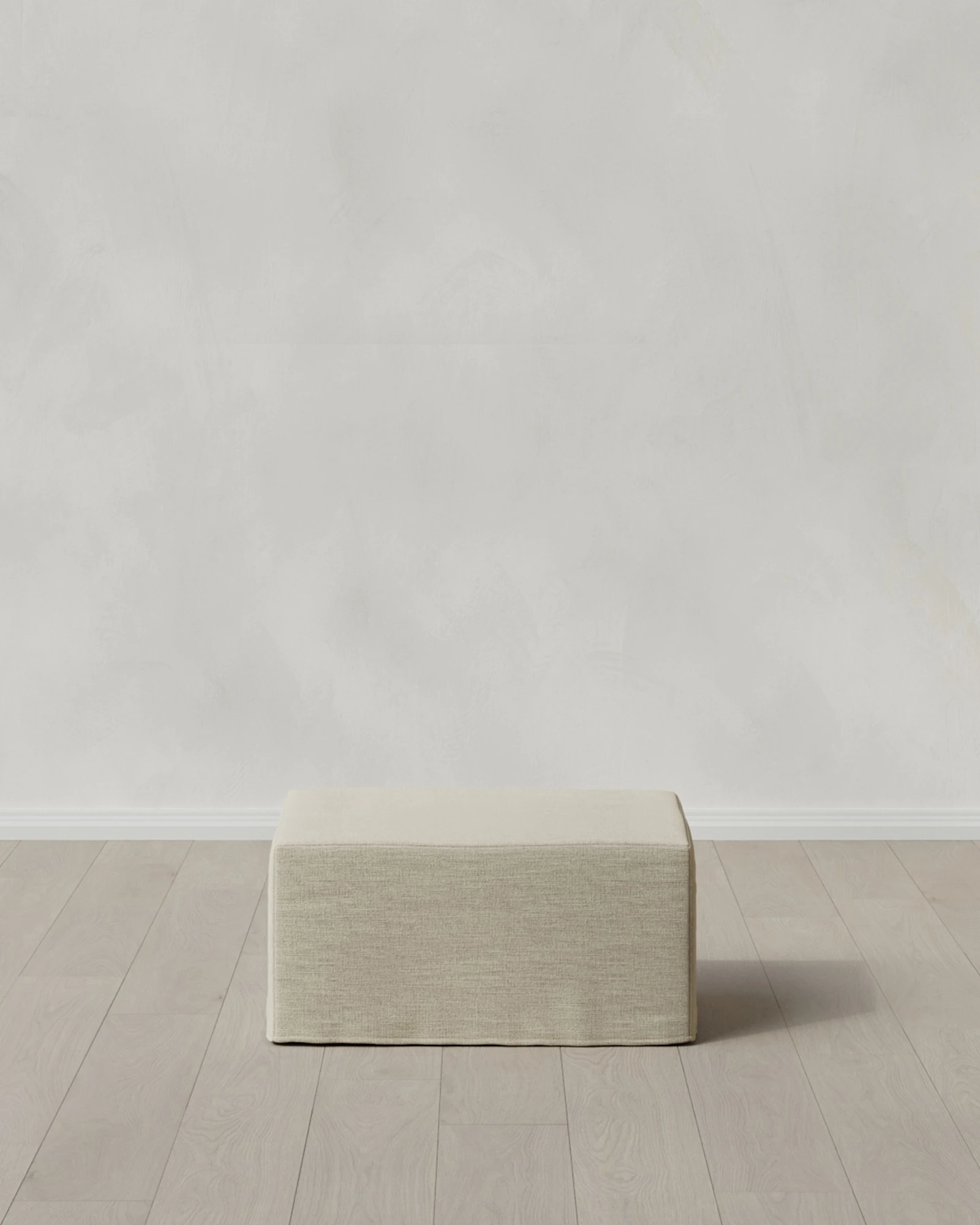 Ellery Performance Linen Slipcover Ottoman