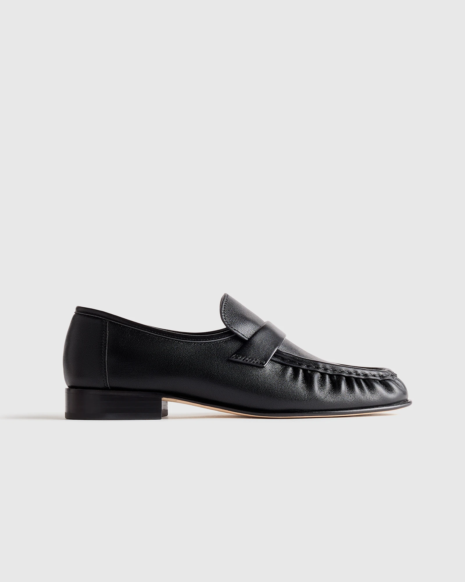 Italian Leather Ruched Loafer